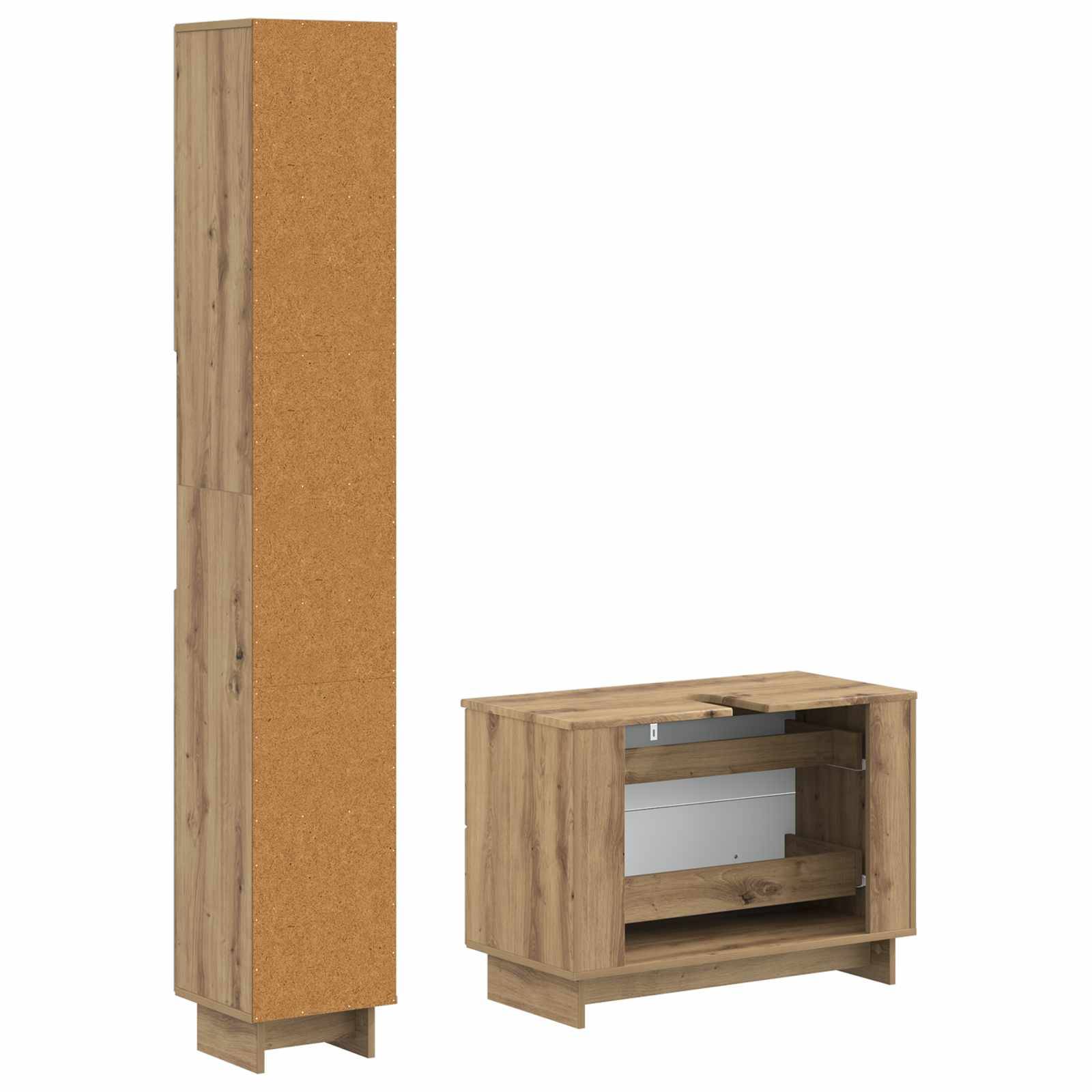 vidaXL 2-teiliges Badezimmer Schrank Set EDE Artisan-Eiche