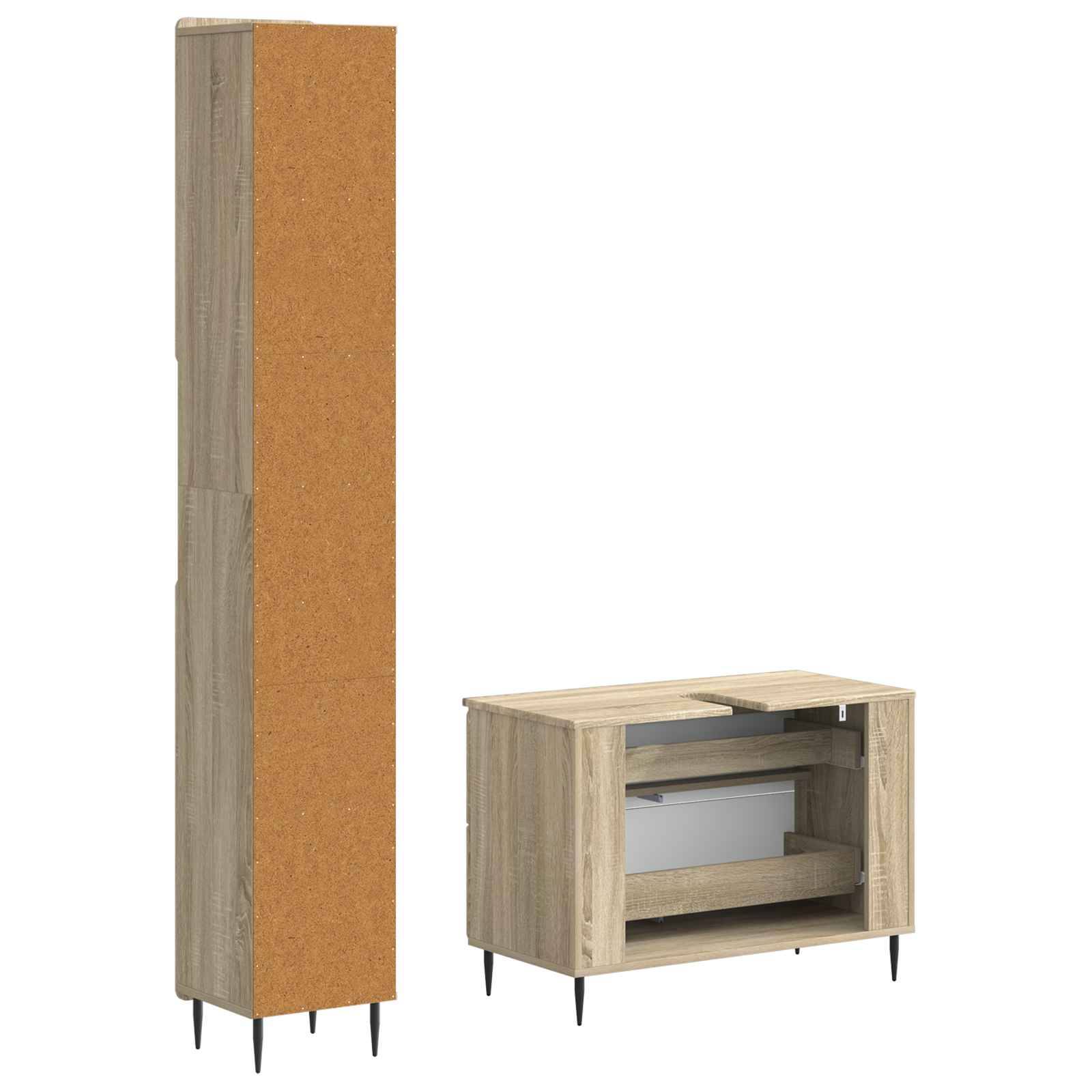 vidaXL 2-teiliges Badezimmer Schrank Set ZWOLLE Sonoma-Eiche