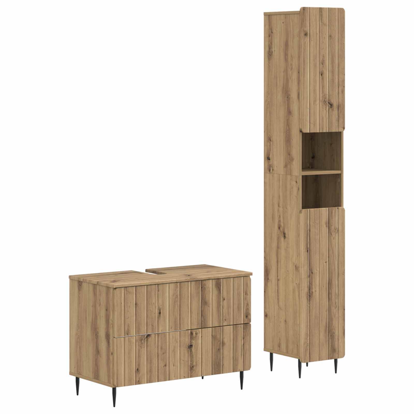vidaXL 2-teiliges Badezimmer Schrank Set ZWOLLE Artisan-Eiche