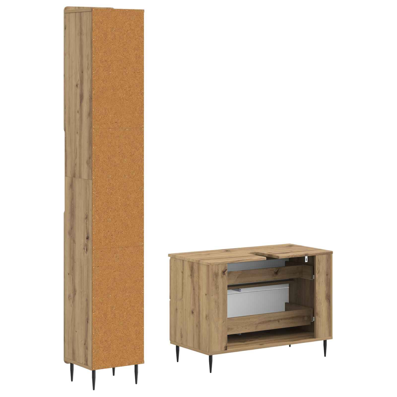 vidaXL 2-teiliges Badezimmer Schrank Set ZWOLLE Artisan-Eiche