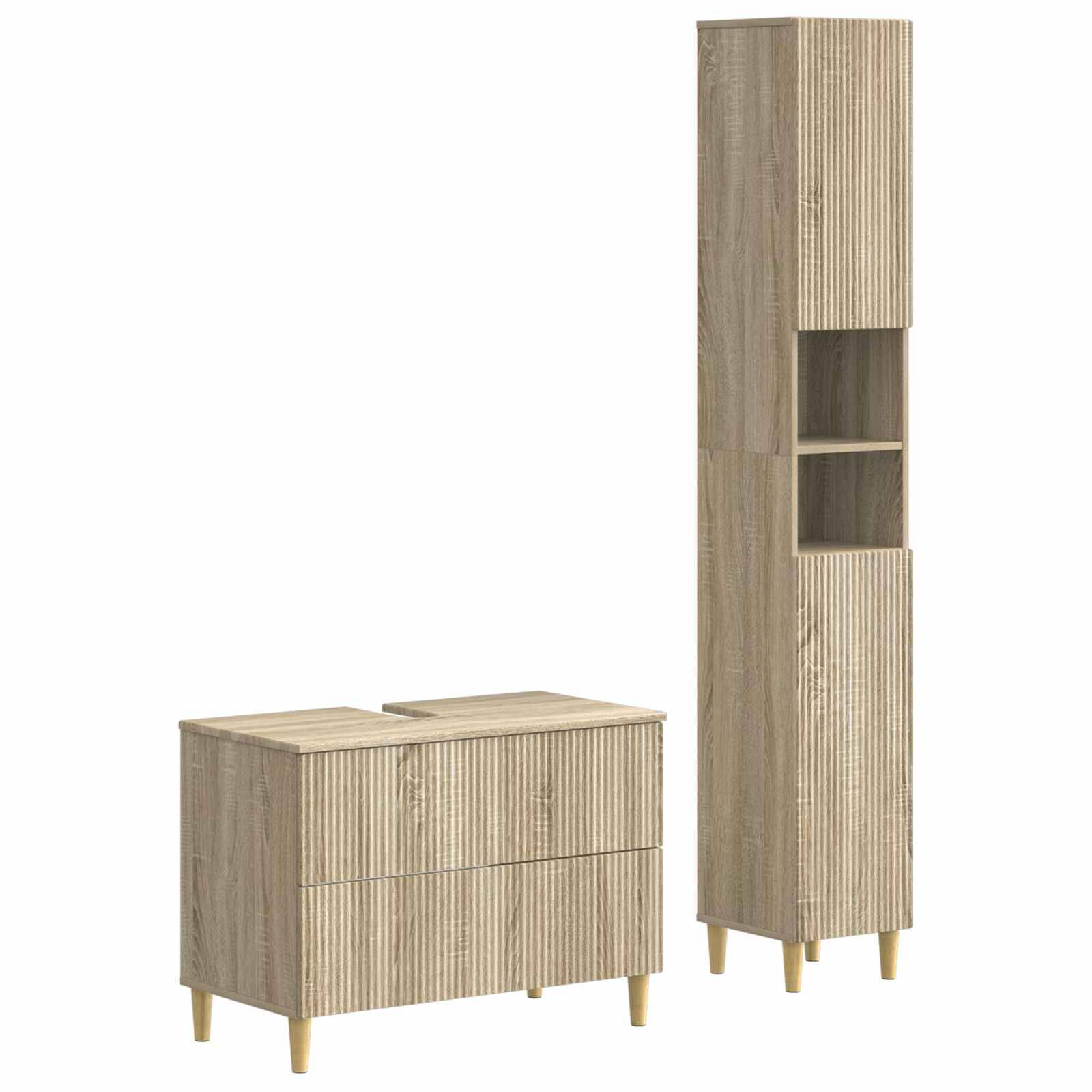 vidaXL 2-teiliges Badezimmer Schrank Set ARNHEM Sonoma-Eiche