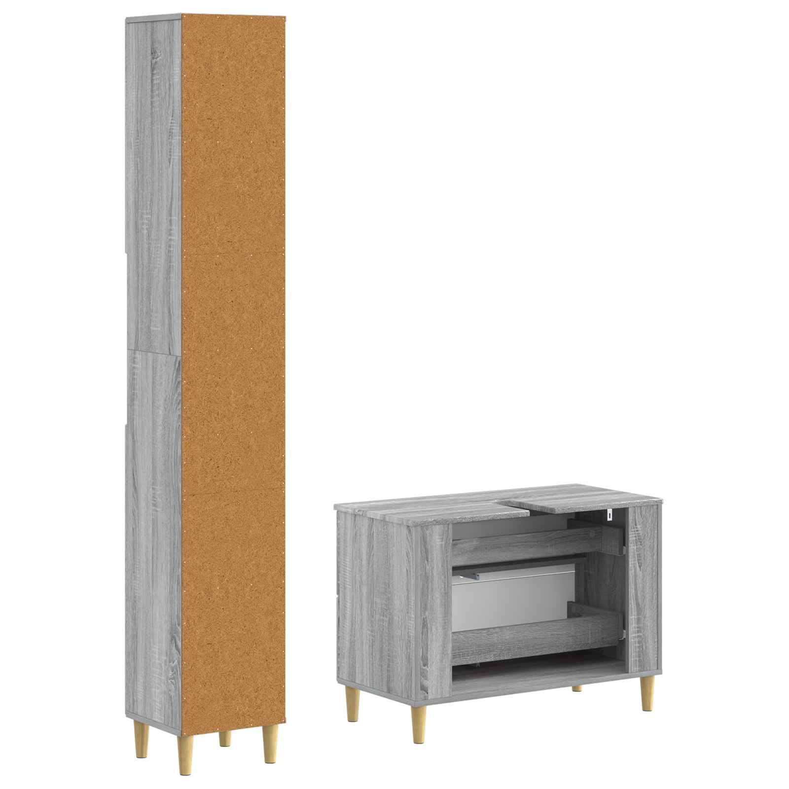 vidaXL 2-teiliges Badezimmer Schrank Set ARNHEM Sonoma-Grau