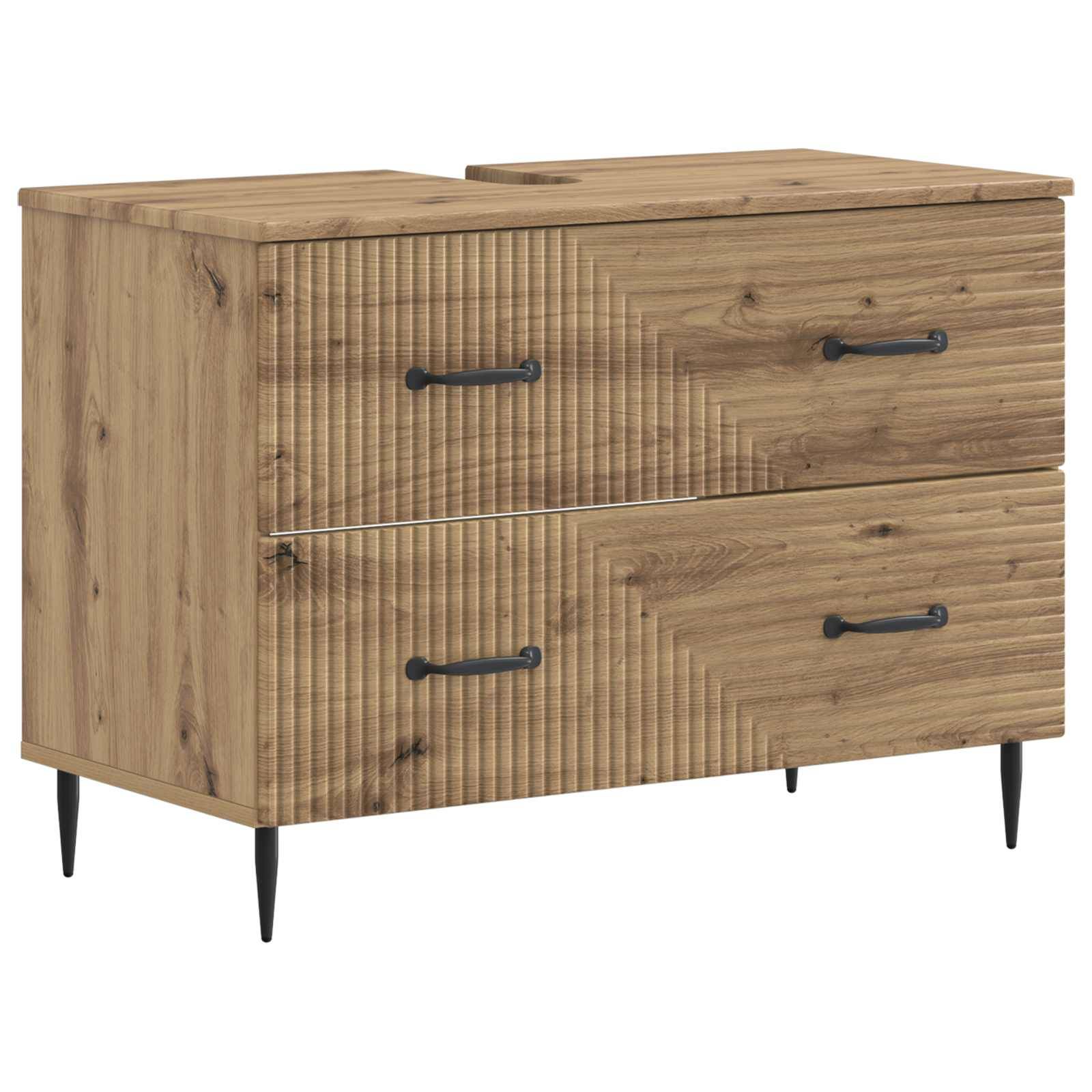 vidaXL 4-teiliges Badezimmer-Schrank-Set HAARLEM Artisan-Eiche