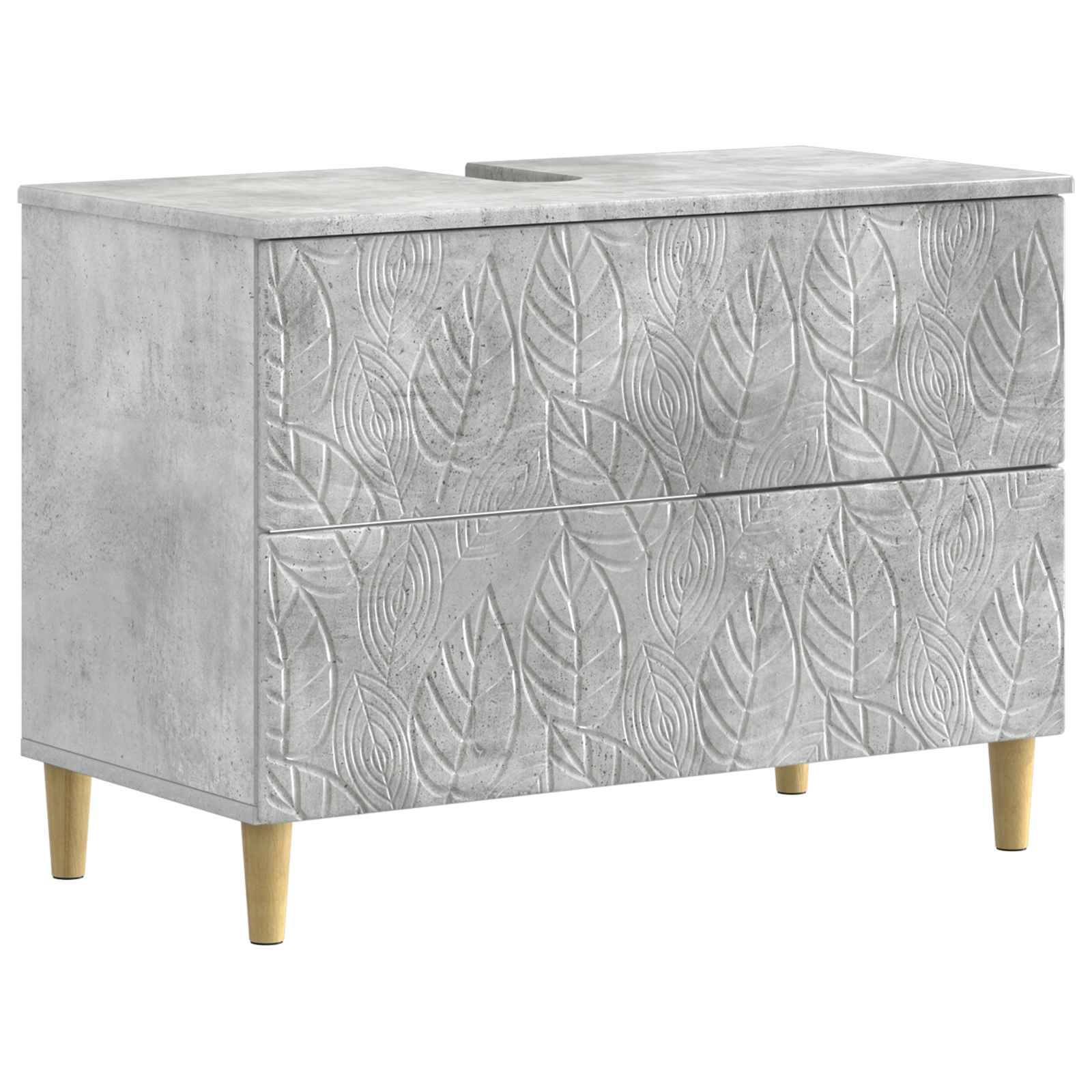 vidaXL 4-teiliges Badezimmer-Schrank-Set DELFT Betongrau Holzwerkstoff