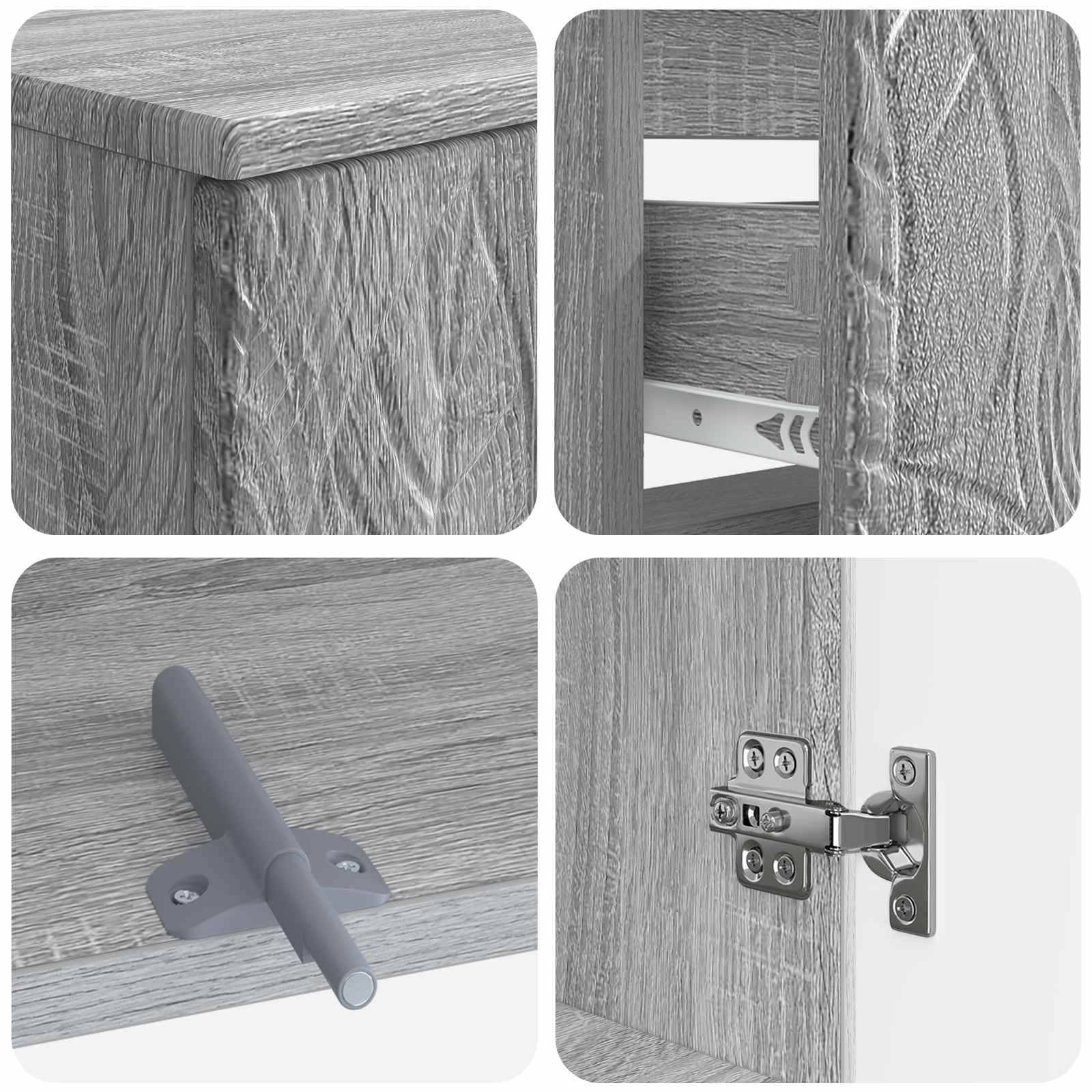 vidaXL 2-teiliges Badezimmer Schrank Set DELFT Sonoma-Grau