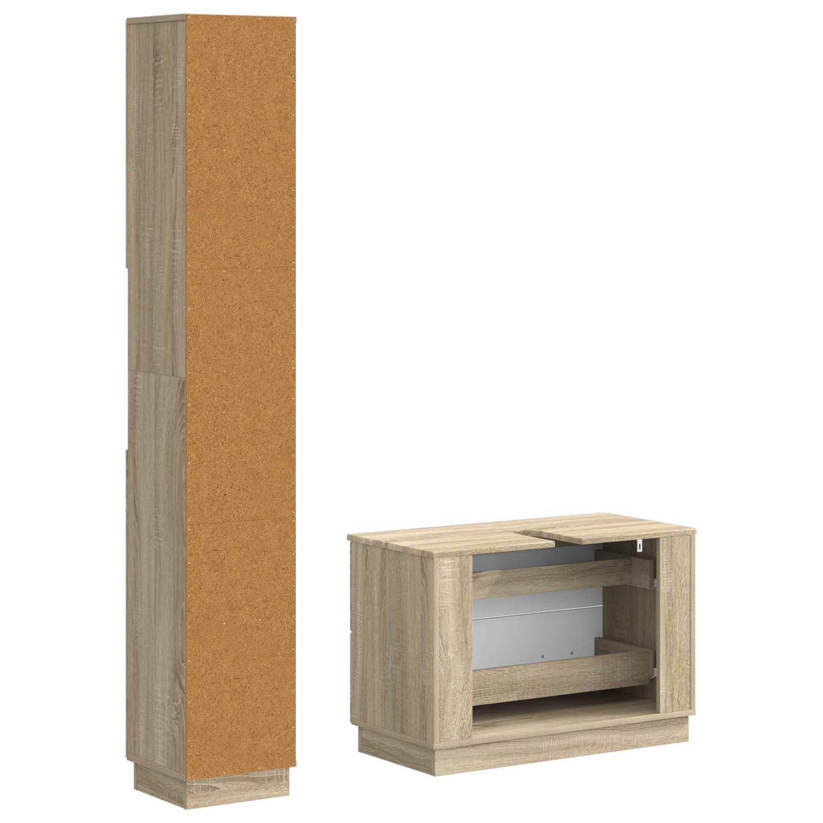 vidaXL 2-teiliges Badezimmer Schrank Set HOORN Sonoma-Eiche