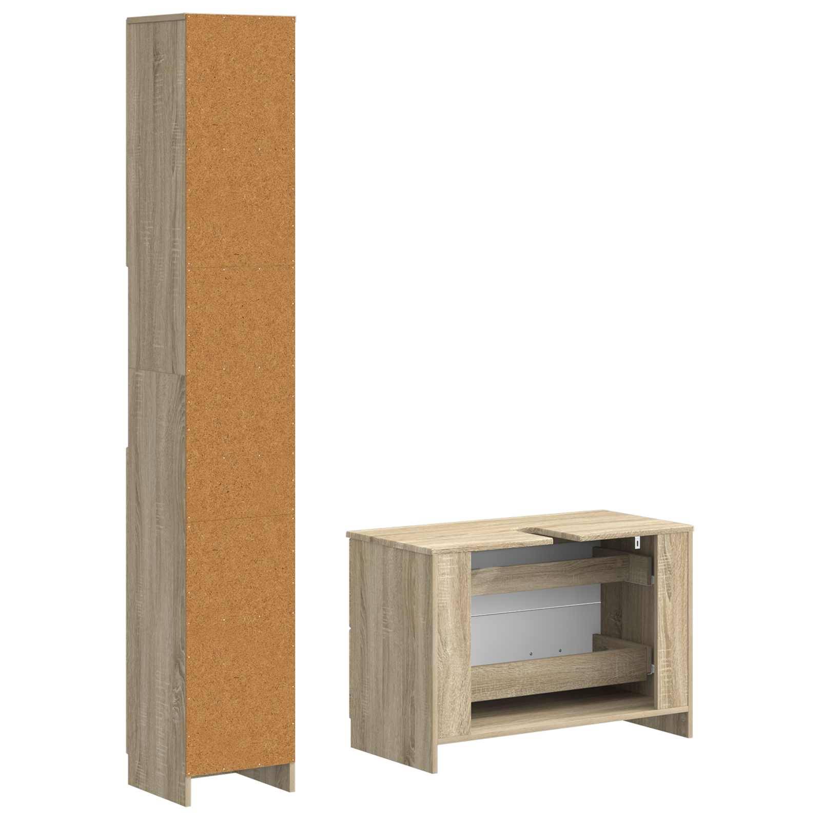 vidaXL 2-teiliges Badezimmer Schrank Set UTRECHT Sonoma-Eiche