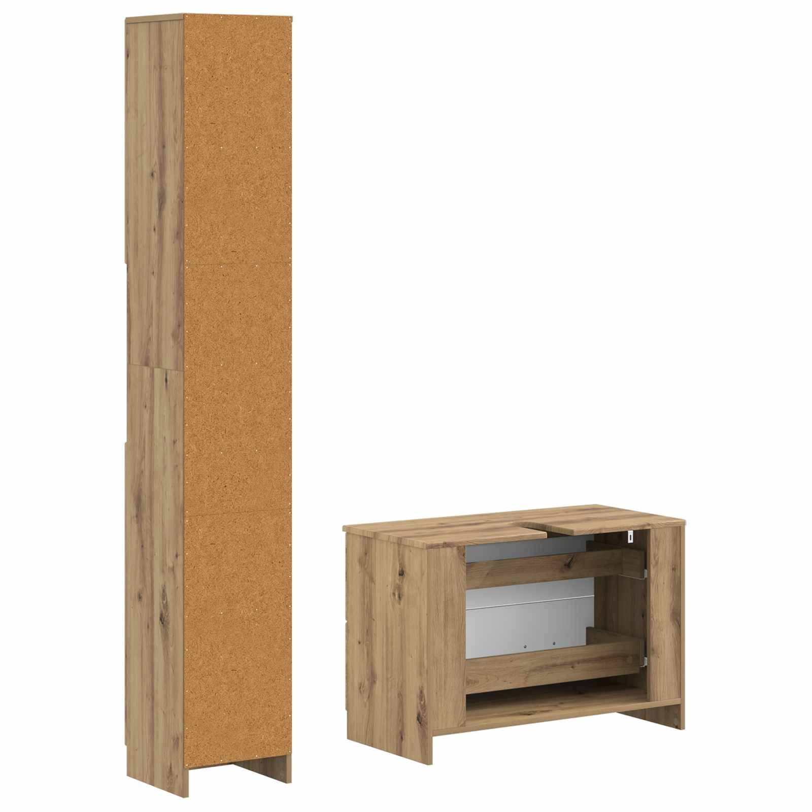 vidaXL 2-teiliges Badezimmer Schrank Set UTRECHT Artisan-Eiche