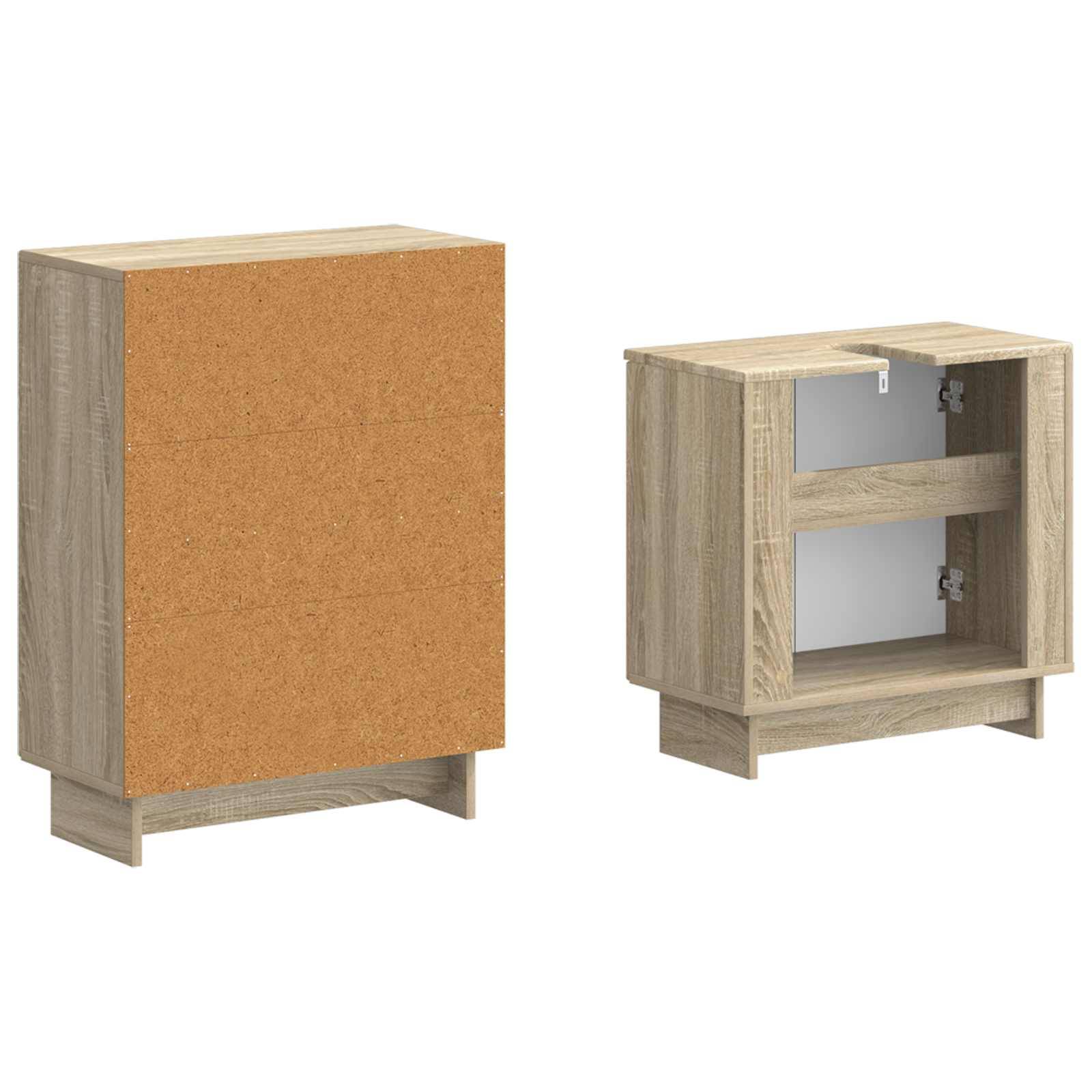 vidaXL 2-teiliges Badezimmer Schrank Set EDE Sonoma-Eiche