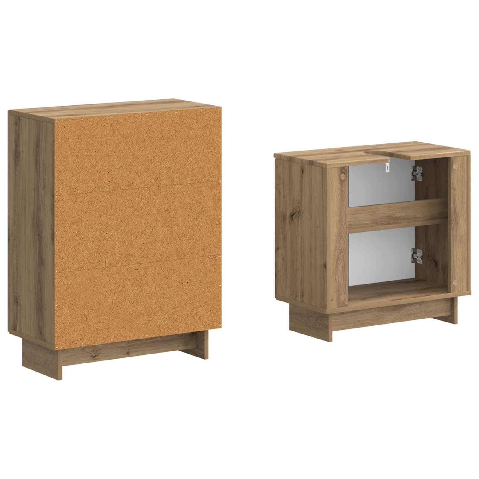 vidaXL 2-teiliges Badezimmer Schrank Set EDE Artisan-Eiche