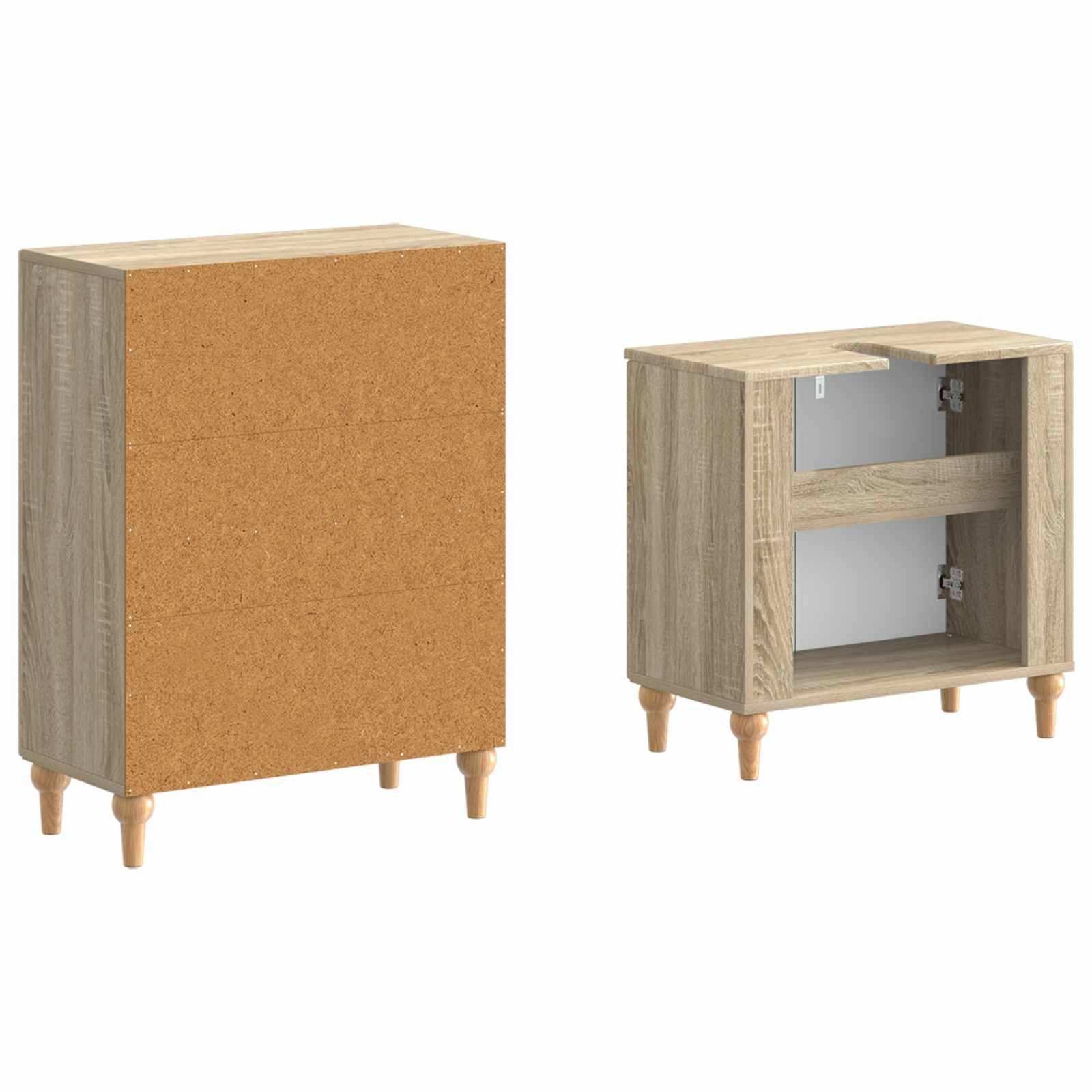 vidaXL 2-teiliges Badezimmer Schrank Set ALKMAAR Sonoma-Eiche