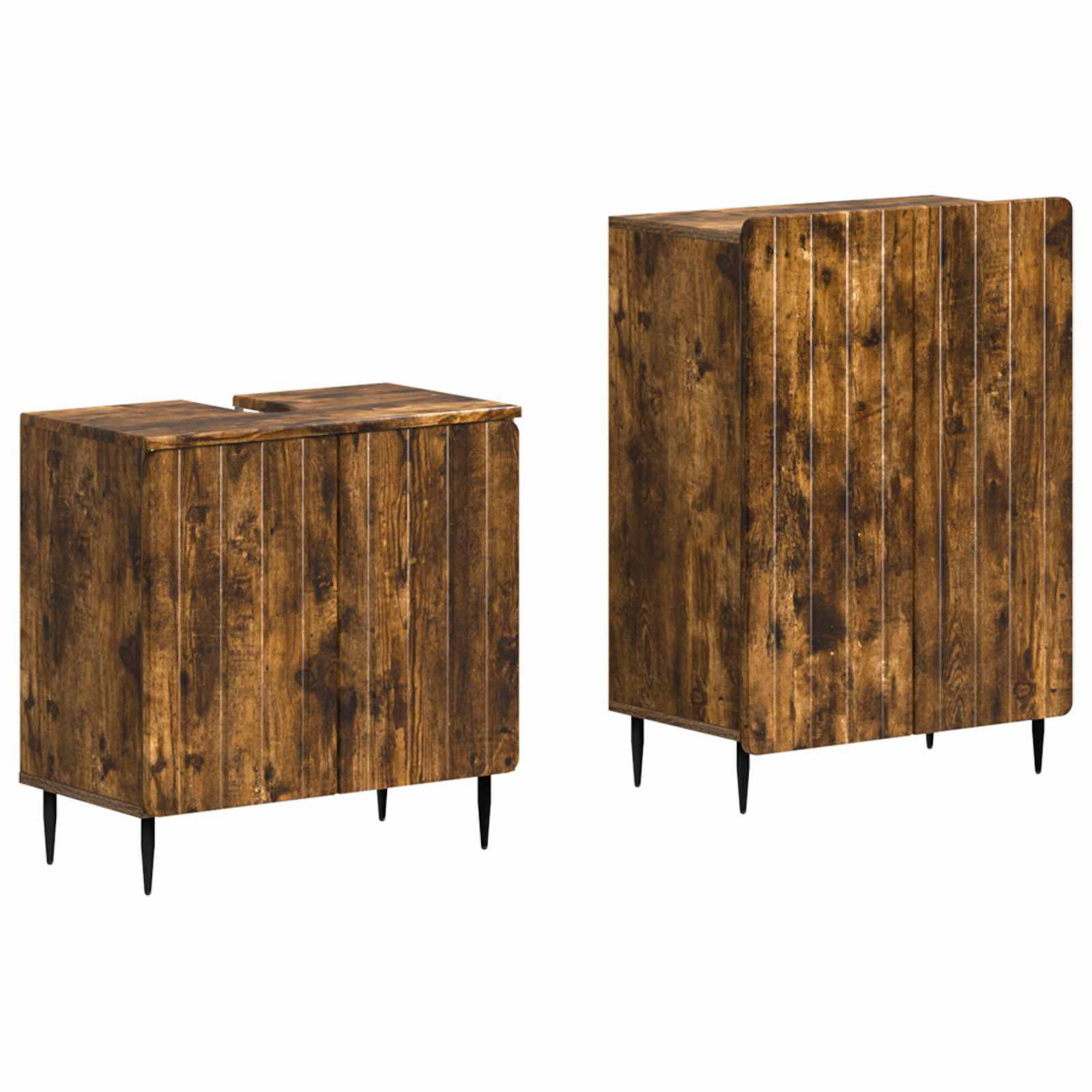vidaXL 2-teiliges Badezimmer Schrank Set ZWOLLE Raucheiche