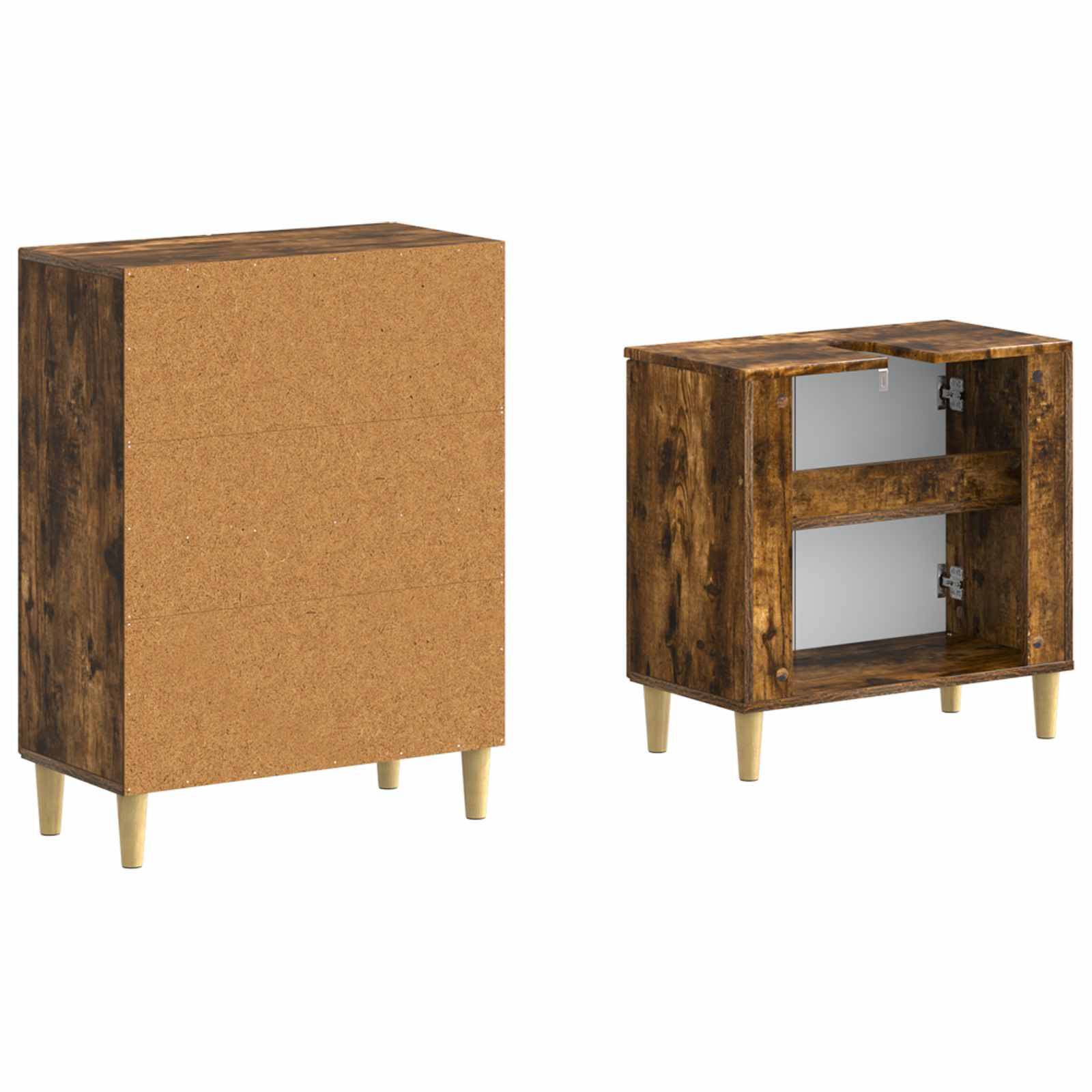 vidaXL 2-teiliges Badezimmer Schrank Set DELFT Raucheiche
