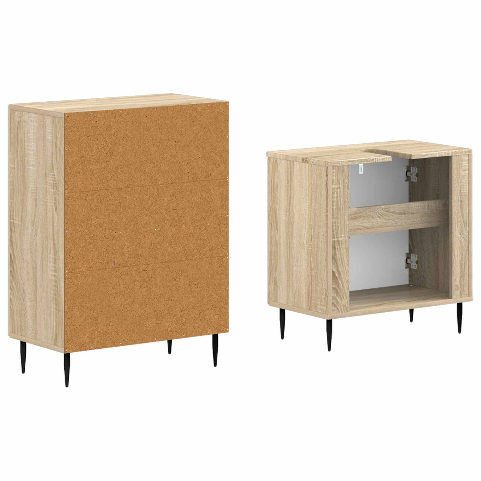 vidaXL 2-teiliges Badezimmer Schrank Set HAARLEM Sonoma-Eiche
