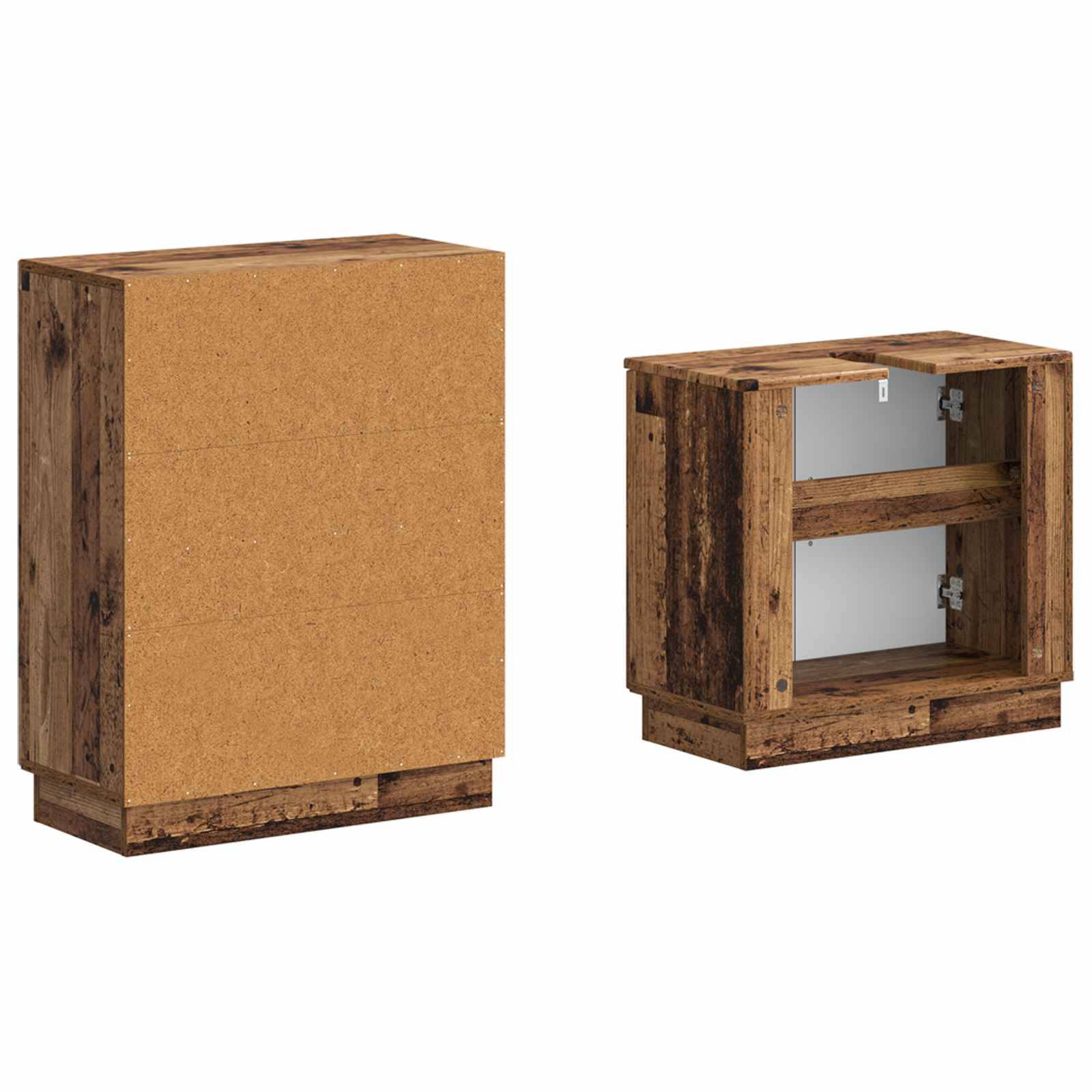 vidaXL 2-teiliges Badezimmer Schrank Set HOORN Altholz Holzwerkstoff