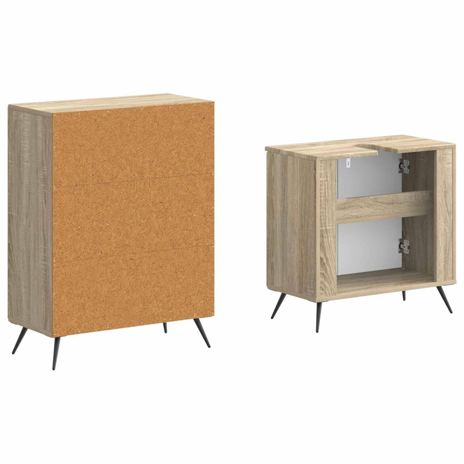 vidaXL 2-teiliges Badezimmer Schrank Set BREDA Sonoma-Eiche
