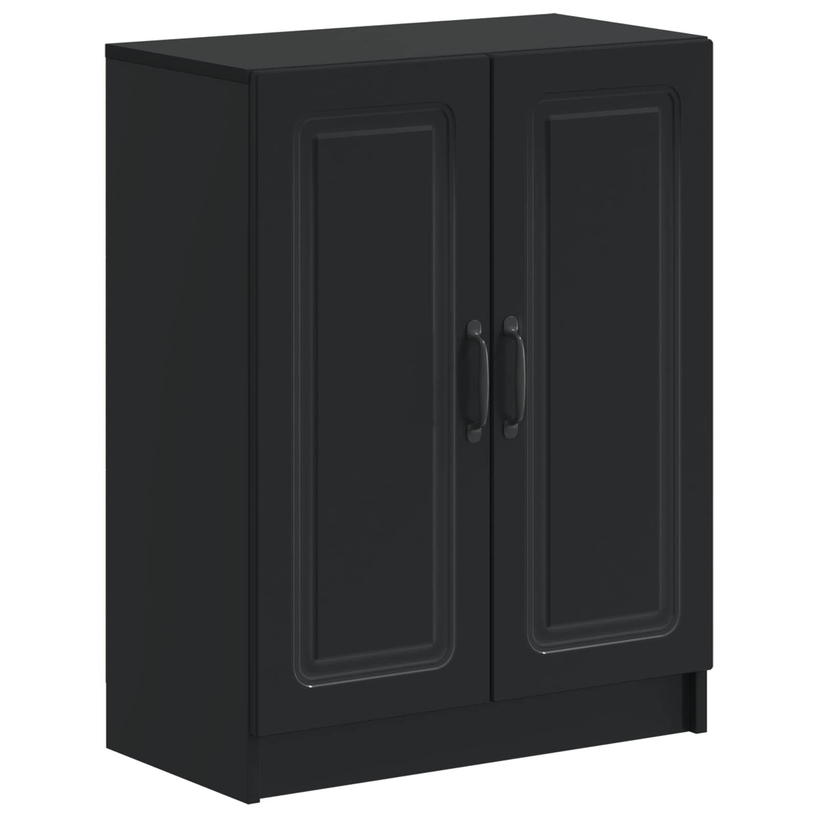 vidaXL 2-teiliges Badezimmer Schrank Set UTRECHT Schwarz Holzwerkstoff