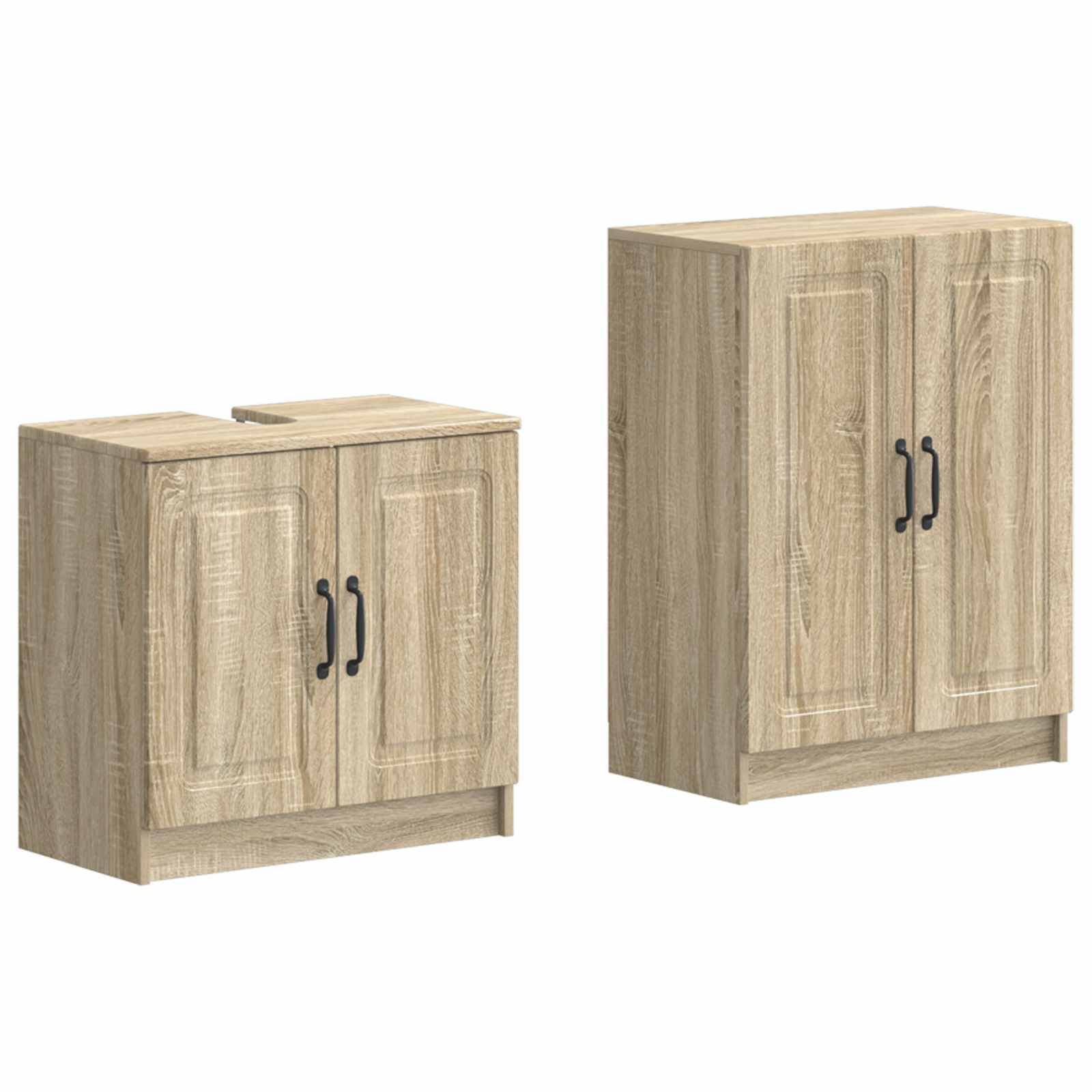 vidaXL 2-teiliges Badezimmer Schrank Set UTRECHT Sonoma-Eiche
