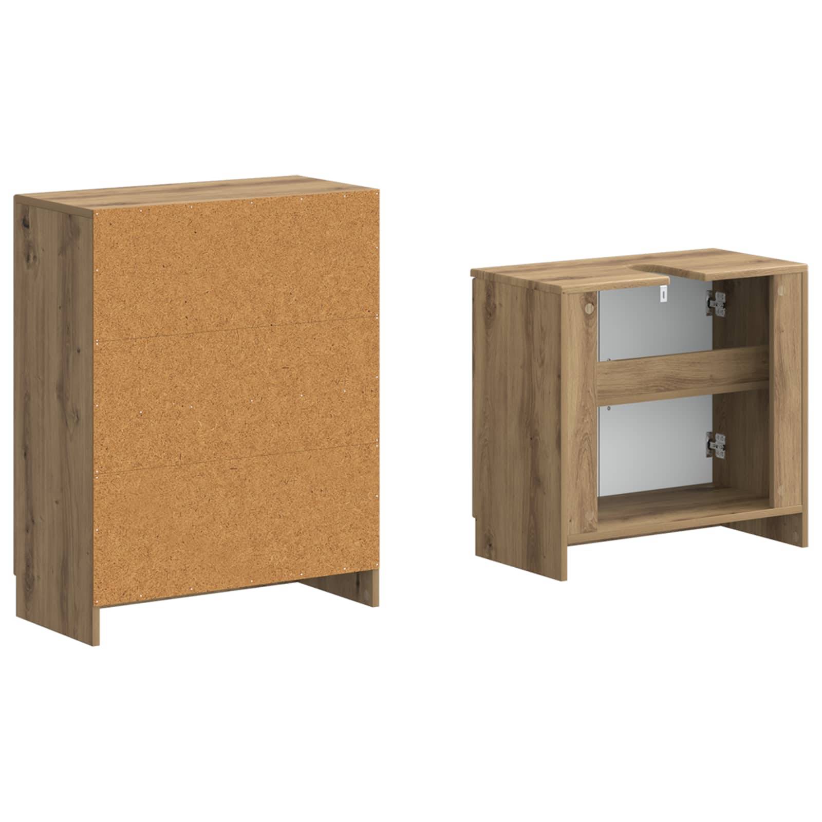 vidaXL 2-teiliges Badezimmer Schrank Set UTRECHT Artisan-Eiche