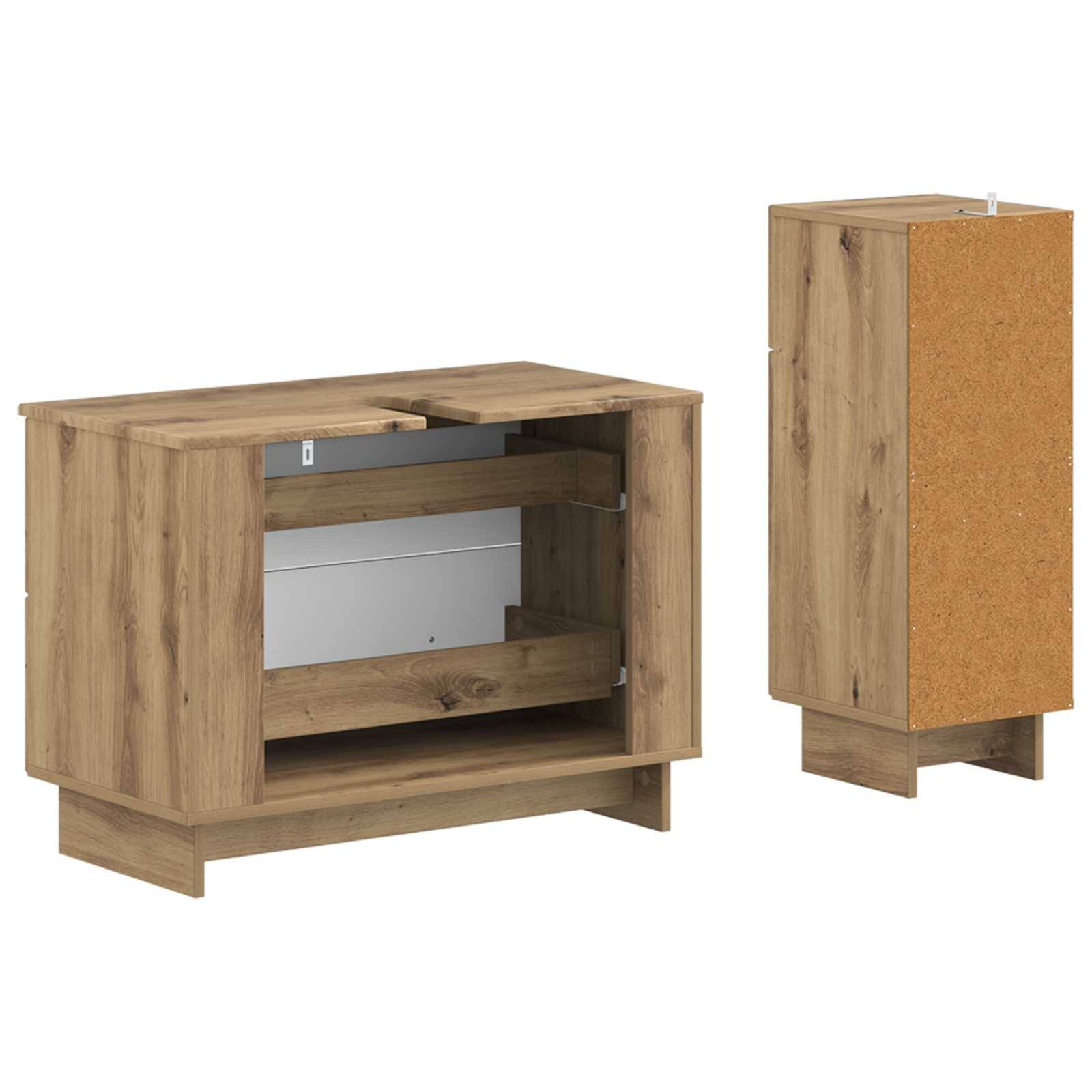 vidaXL 2-teiliges Badezimmer Schrank Set EDE Artisan-Eiche