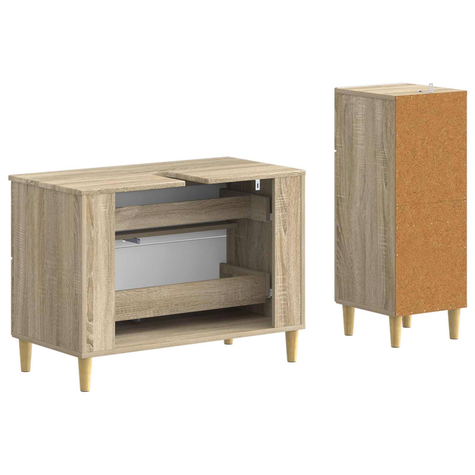 vidaXL 2-teiliges Badezimmer Schrank Set ARNHEM Sonoma-Eiche