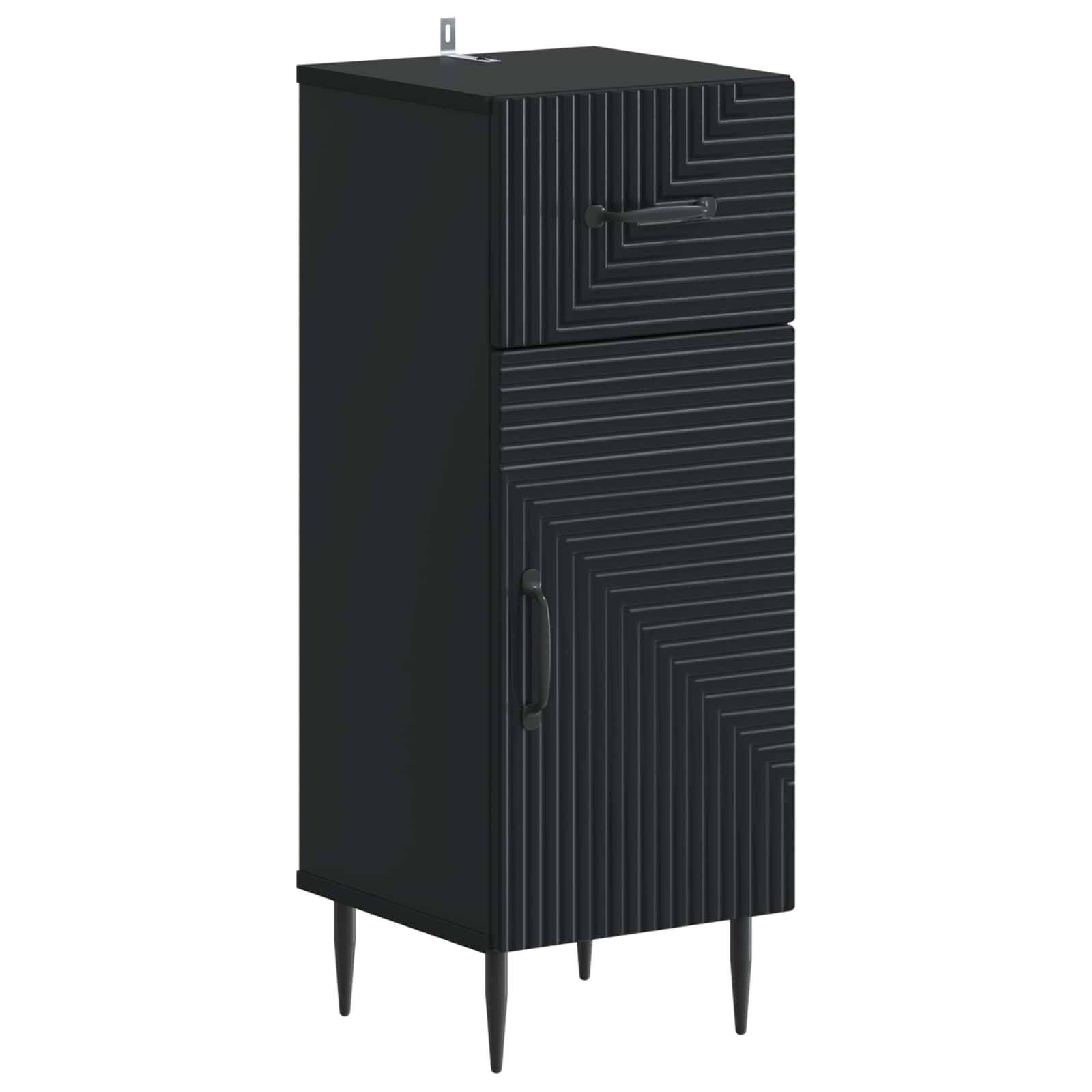 vidaXL 2-teiliges Badezimmer Schrank Set HAARLEM Schwarz Holzwerkstoff