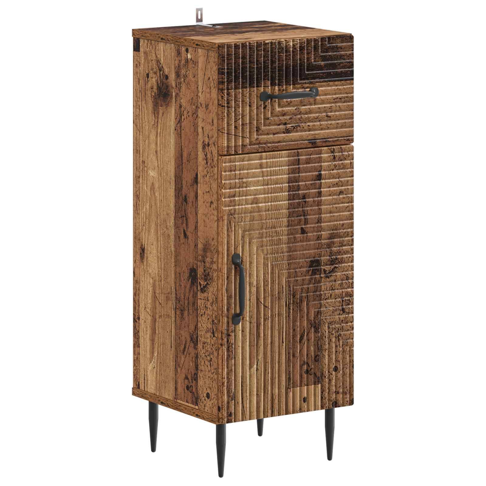 vidaXL 2-teiliges Badezimmer Schrank Set HAARLEM Altholz Holzwerkstoff