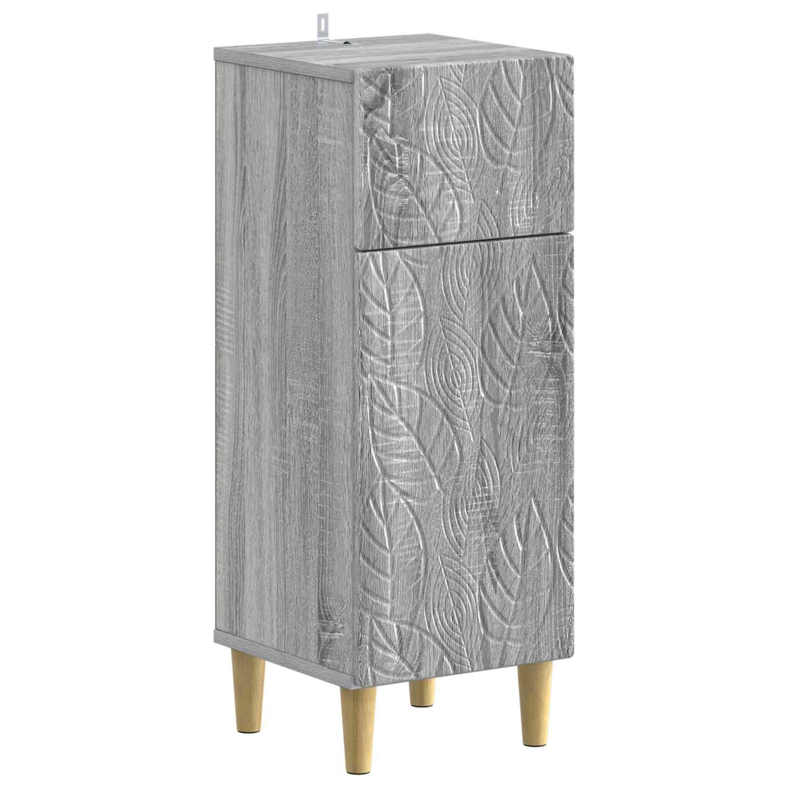 vidaXL 4-teiliges Badezimmer-Schrank-Set DELFT Sonoma-Grau