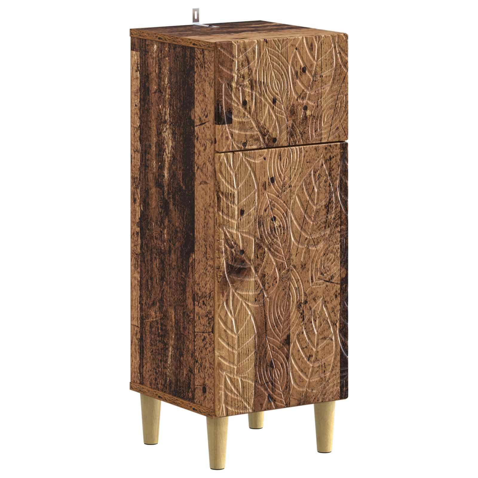 vidaXL 4-teiliges Badezimmer-Schrank-Set DELFT Altholz Holzwerkstoff