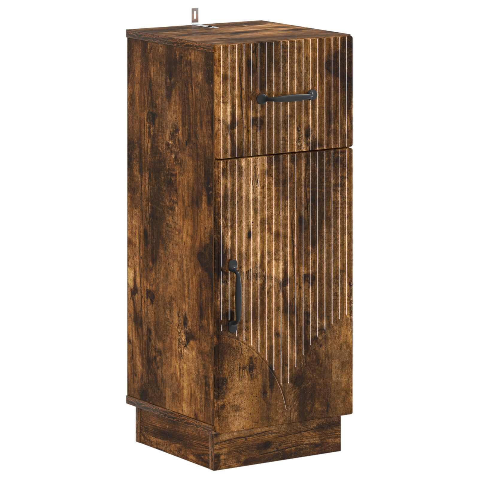 vidaXL 4-teiliges Badezimmer-Schrank-Set HOORN Raucheiche