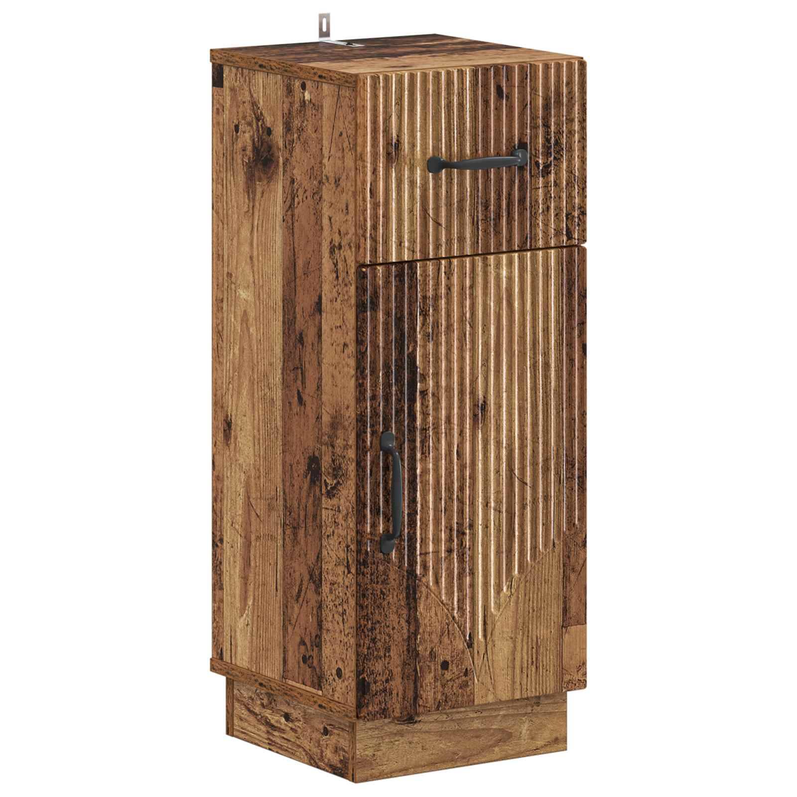 vidaXL 2-teiliges Badezimmer Schrank Set HOORN Altholz Holzwerkstoff