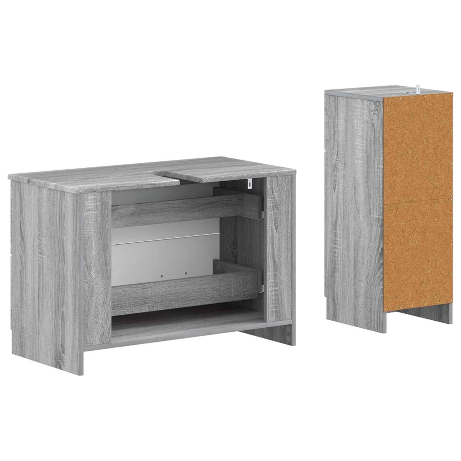 vidaXL 2-teiliges Badezimmer Schrank Set UTRECHT Sonoma-Grau