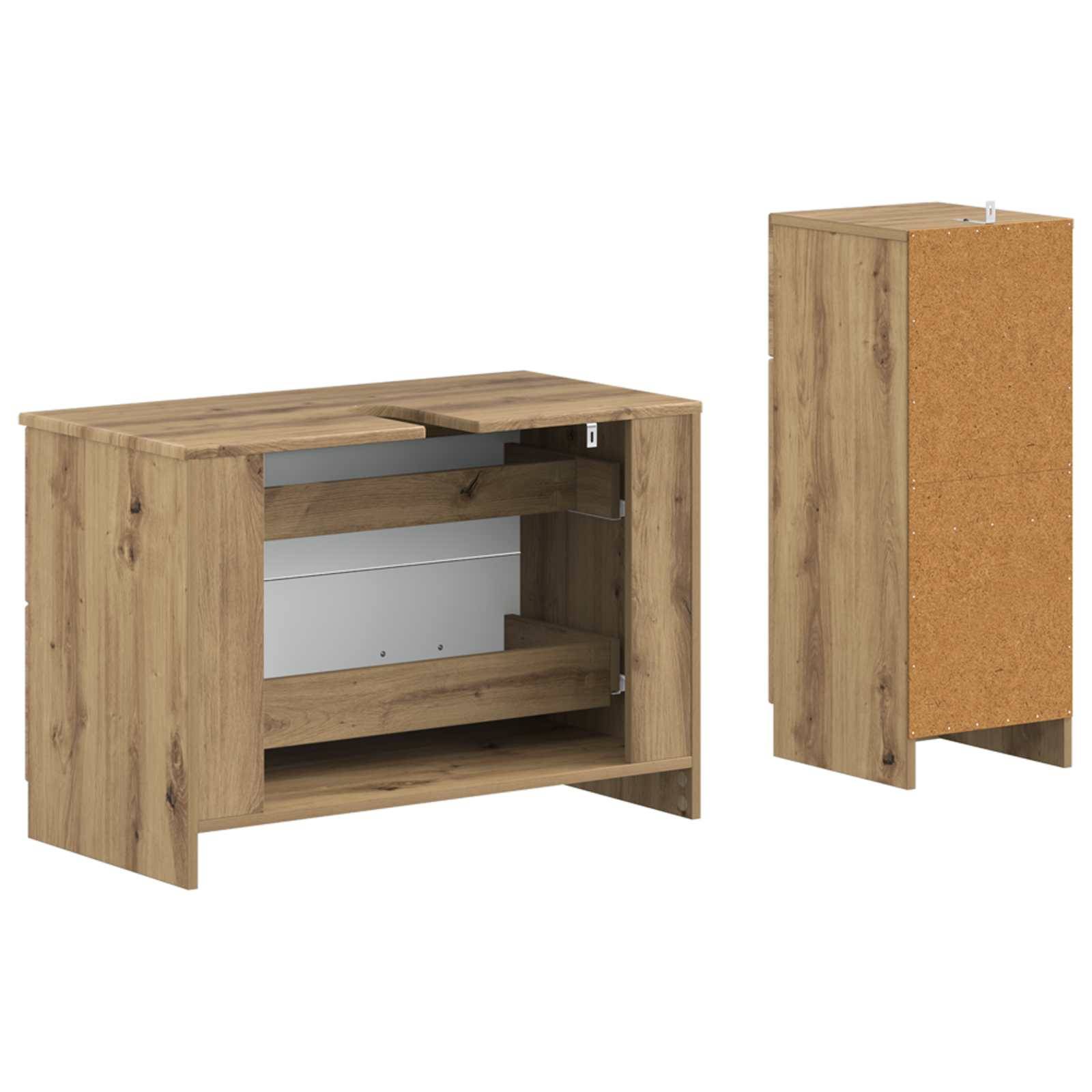 vidaXL 2-teiliges Badezimmer Schrank Set UTRECHT Artisan-Eiche
