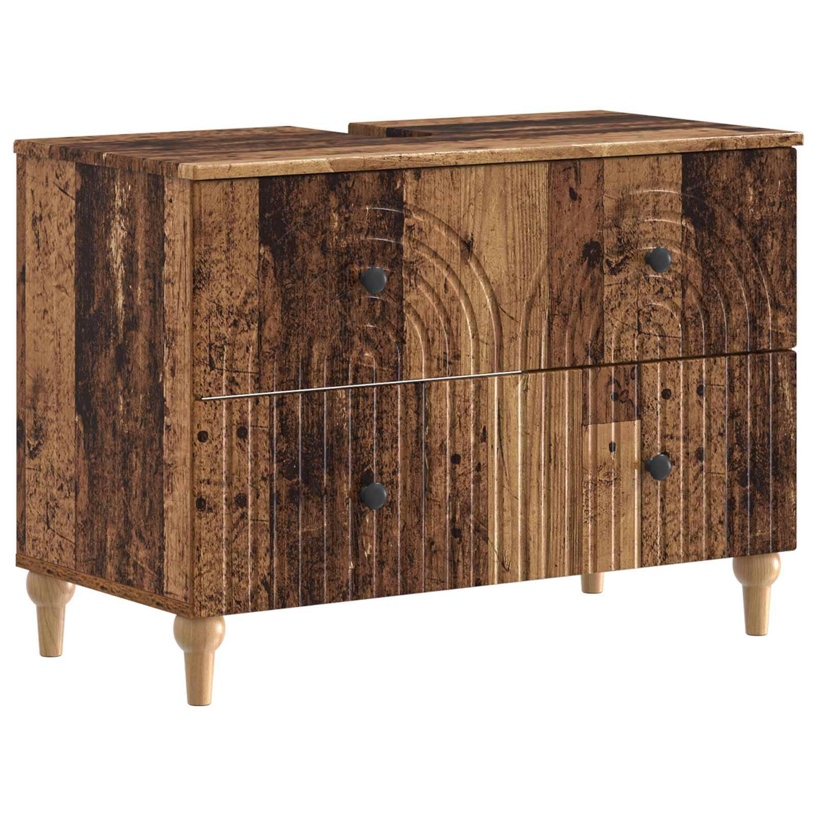 vidaXL Waschbeckenschrank ALKMAAR Altholz 82 x 41 x 59 cm