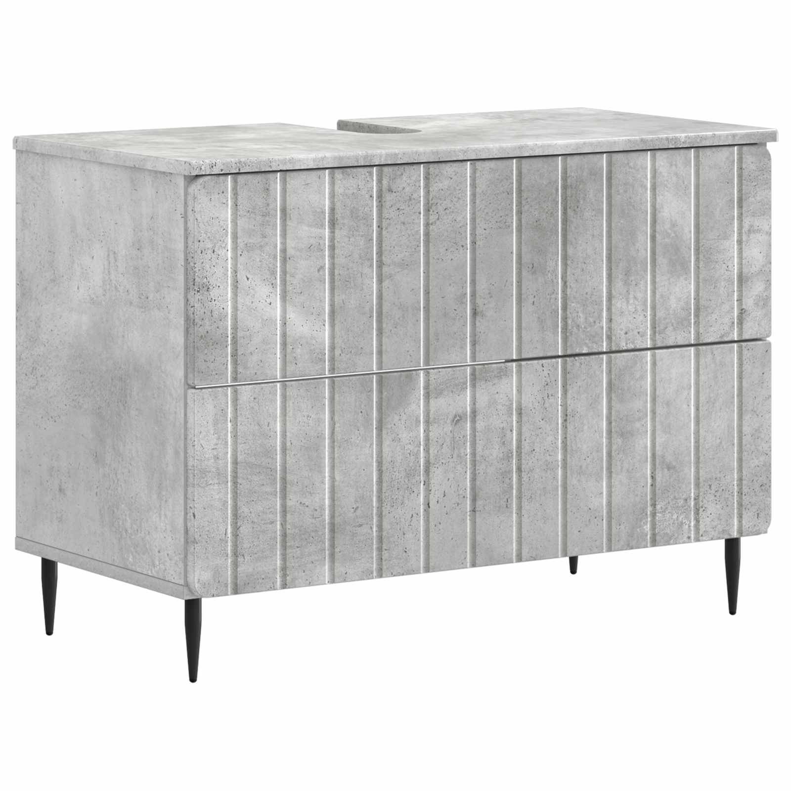 vidaXL 4-teiliges Badezimmer-Schrank-Set ZWOLLE Betongrau
