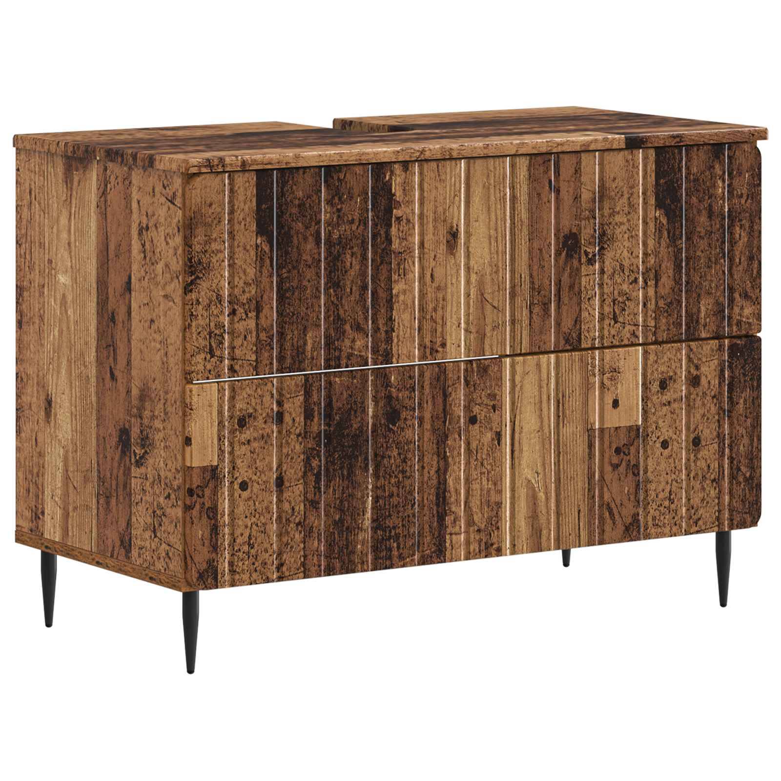 vidaXL 4-teiliges Badezimmer-Schrank-Set ZWOLLE Altholz Holzwerkstoff