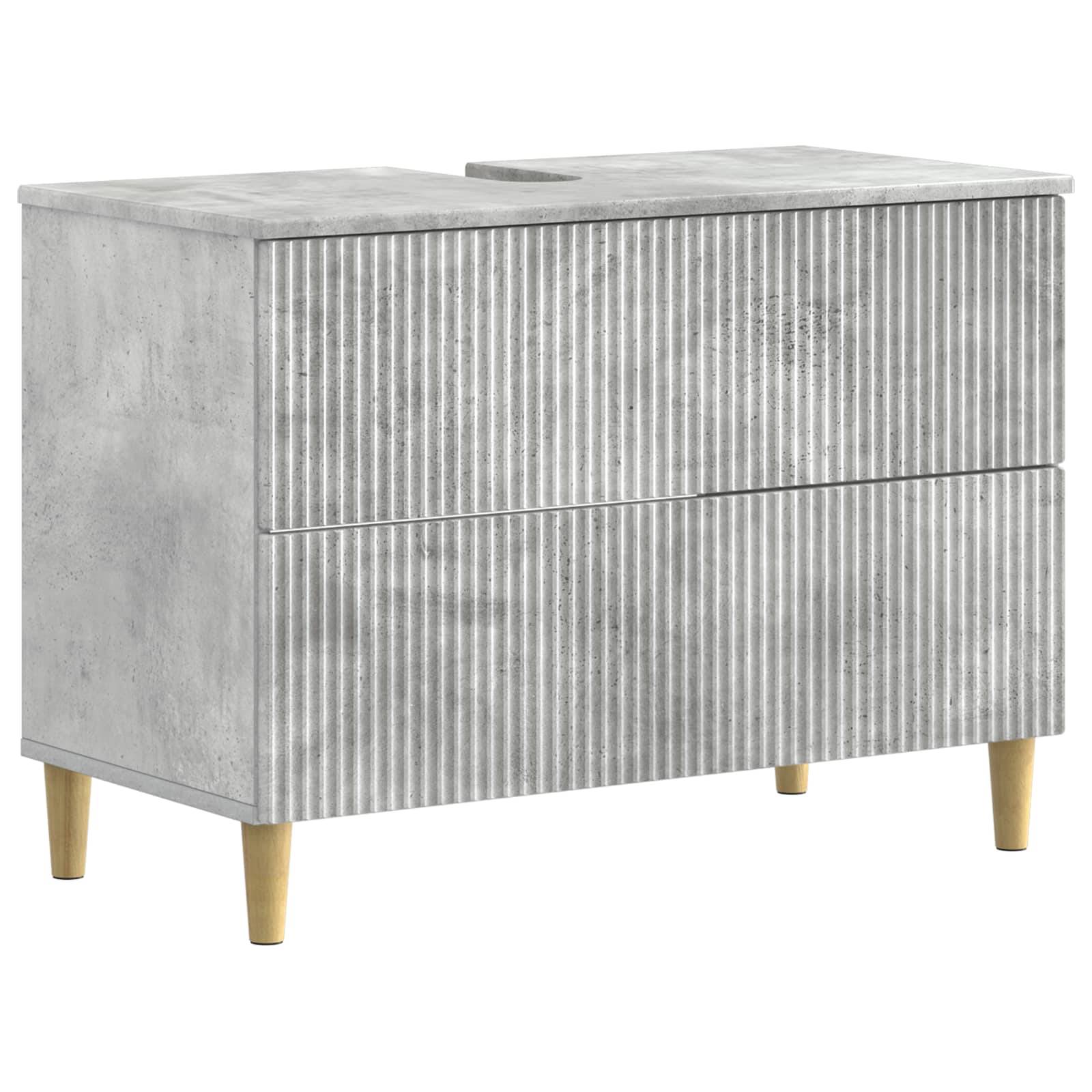 vidaXL 4-teiliges Badezimmer-Schrank-Set ARNHEM Betongrau