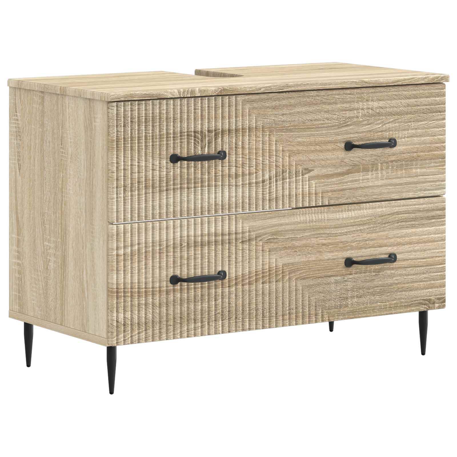 vidaXL 3-teiliges Badezimmer-Schranksystem HAARLEM Sonoma-Eiche