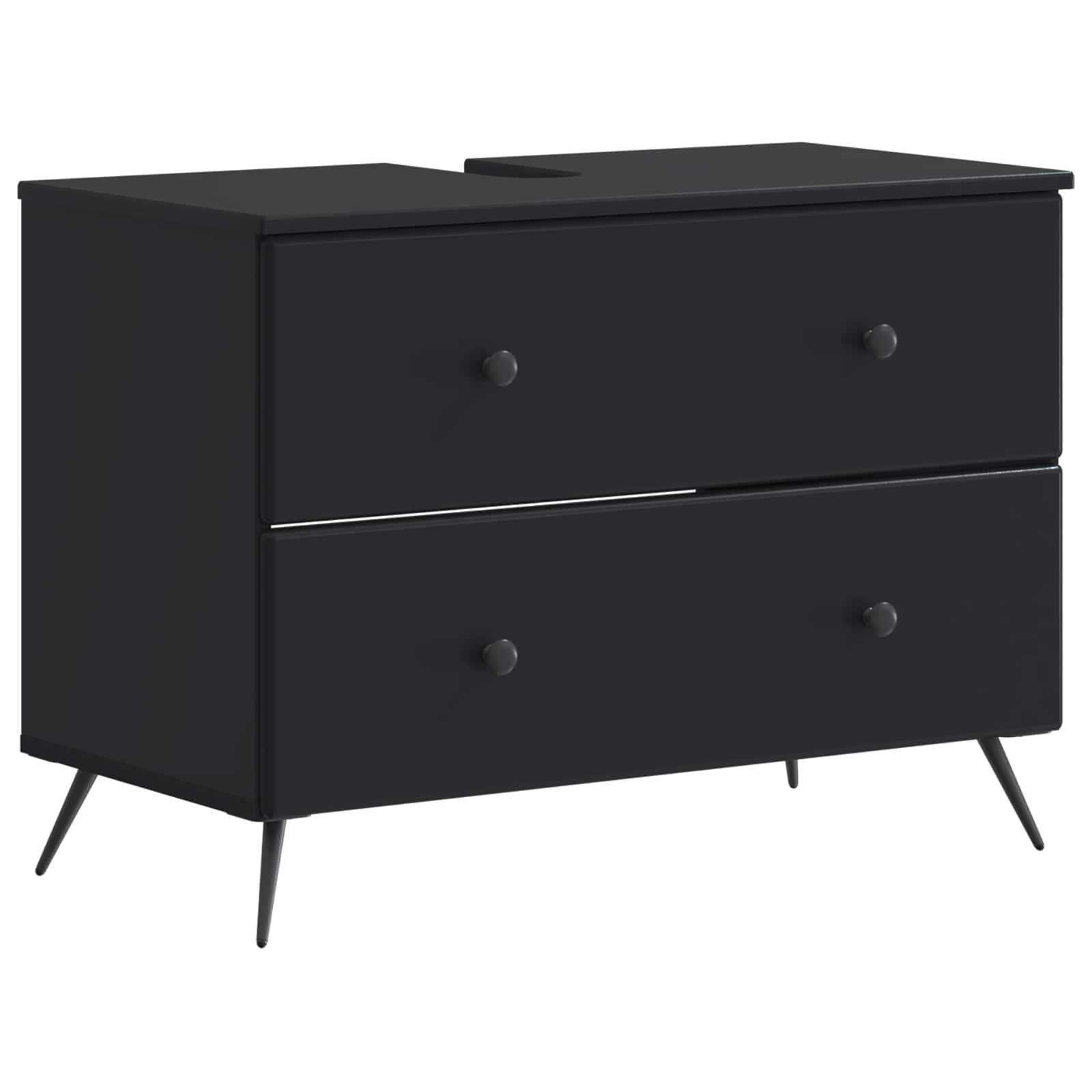 vidaXL Waschbeckenschrank BREDA Schwarz 82 x 41 x 59 cm Holzwerkstoff