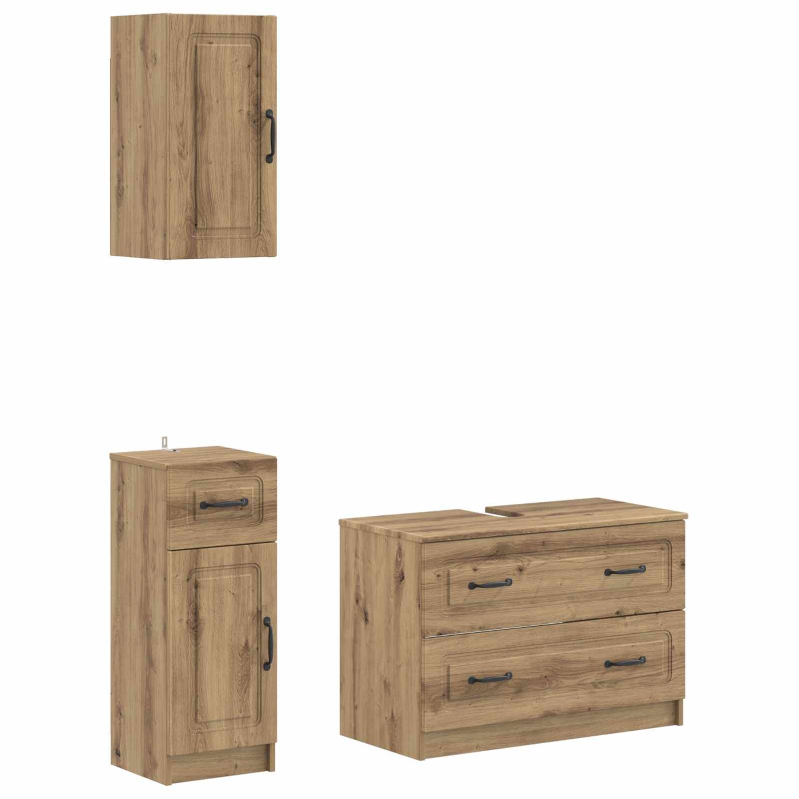 vidaXL 3-teiliges Badezimmer-Schranksystem UTRECHT Artisan-Eiche