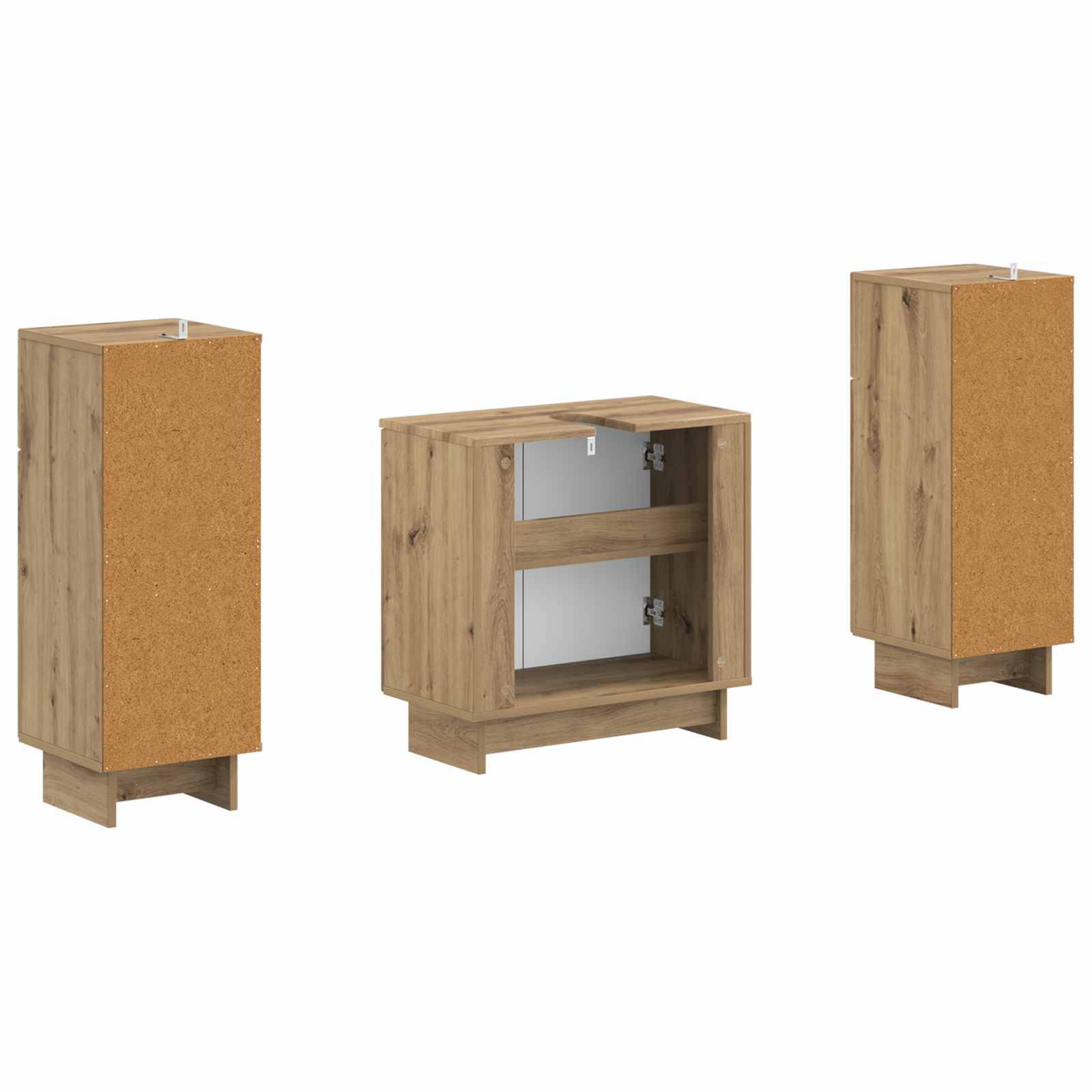 vidaXL 2-teiliges Badezimmer Schrank Set EDE Artisan-Eiche