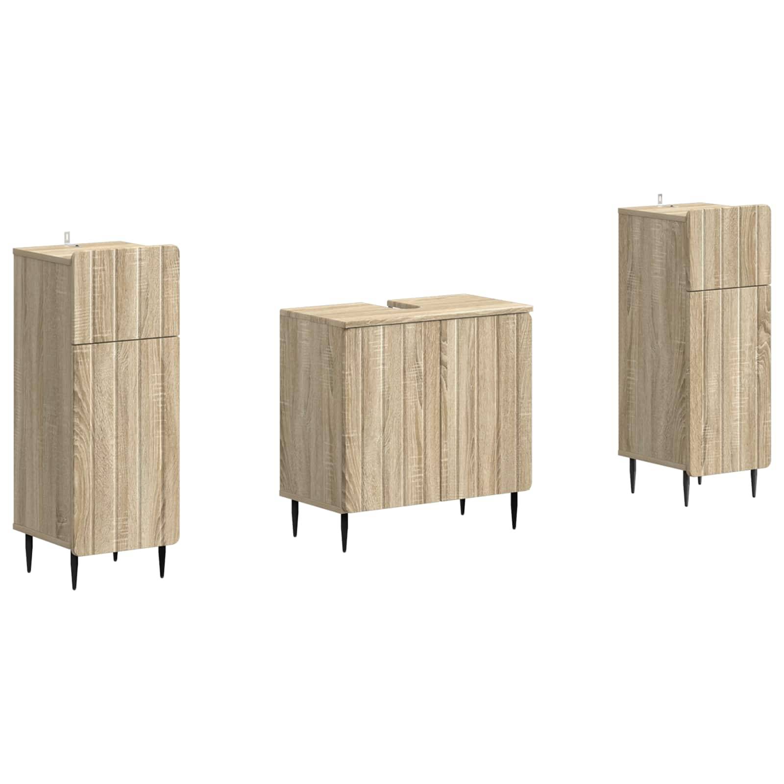 vidaXL 2-teiliges Badezimmer Schrank Set ZWOLLE Sonoma-Eiche