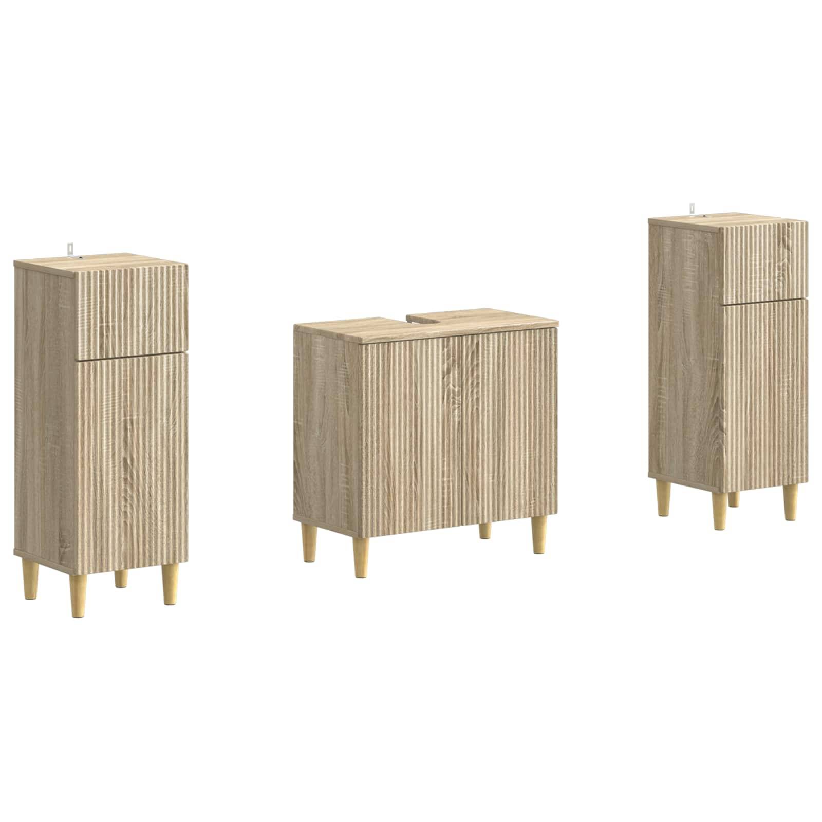 vidaXL 2-teiliges Badezimmer Schrank Set ARNHEM Sonoma-Eiche