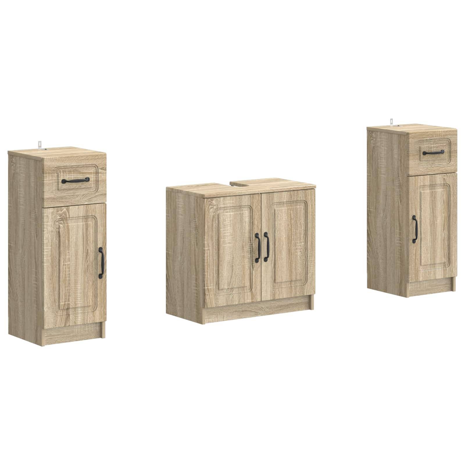 vidaXL 2-teiliges Badezimmer Schrank Set UTRECHT Sonoma-Eiche