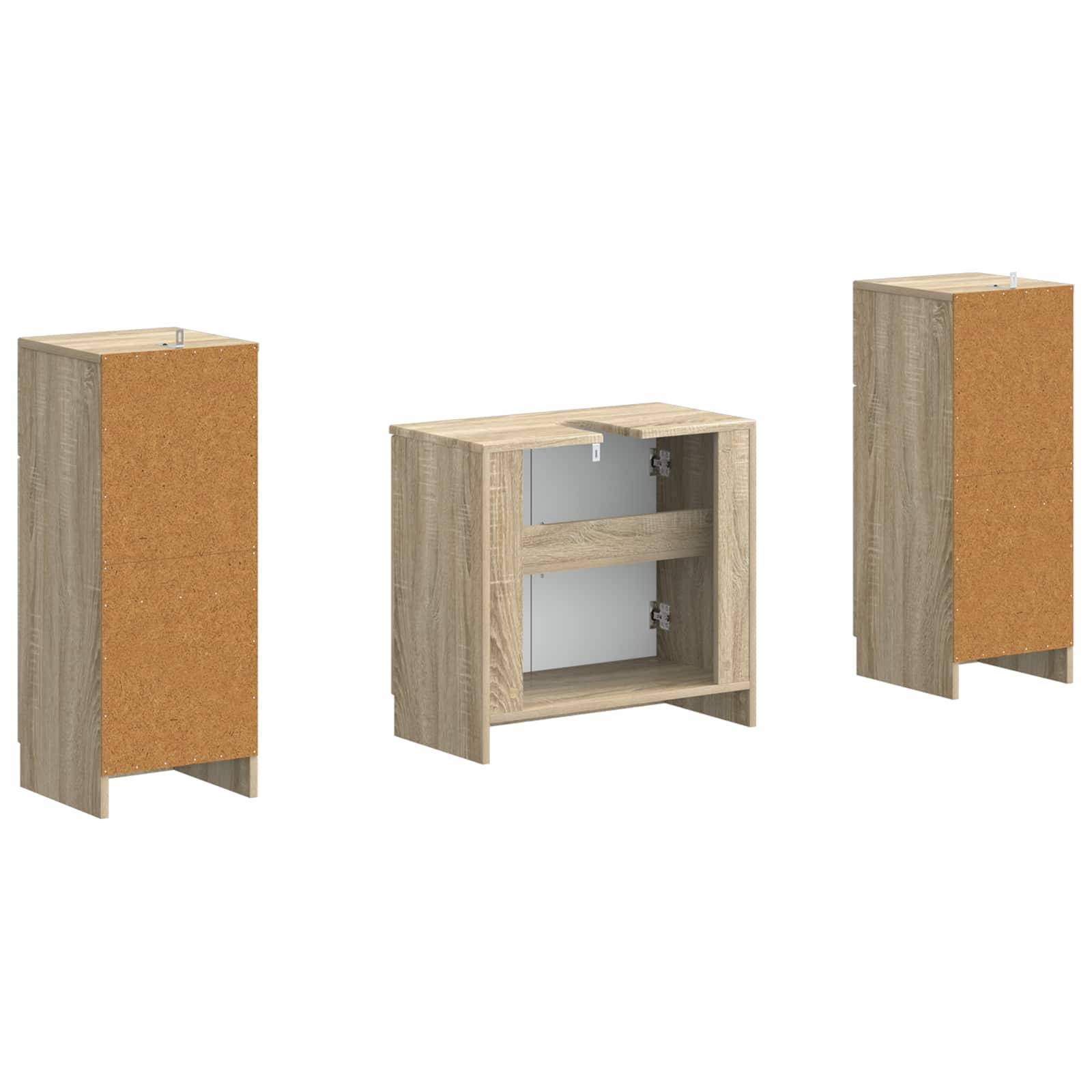 vidaXL 2-teiliges Badezimmer Schrank Set UTRECHT Sonoma-Eiche