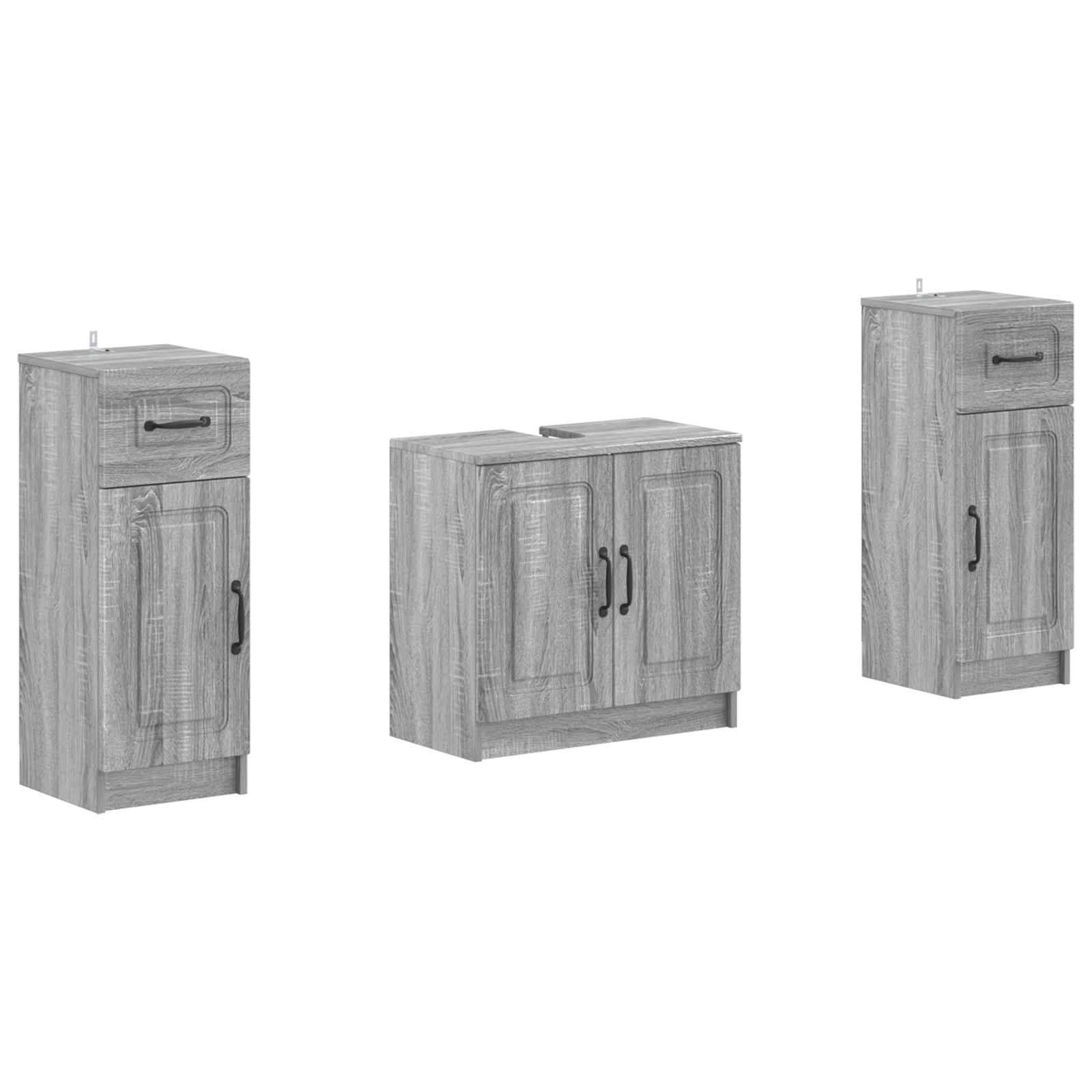 vidaXL 2-teiliges Badezimmer Schrank Set UTRECHT Sonoma-Grau