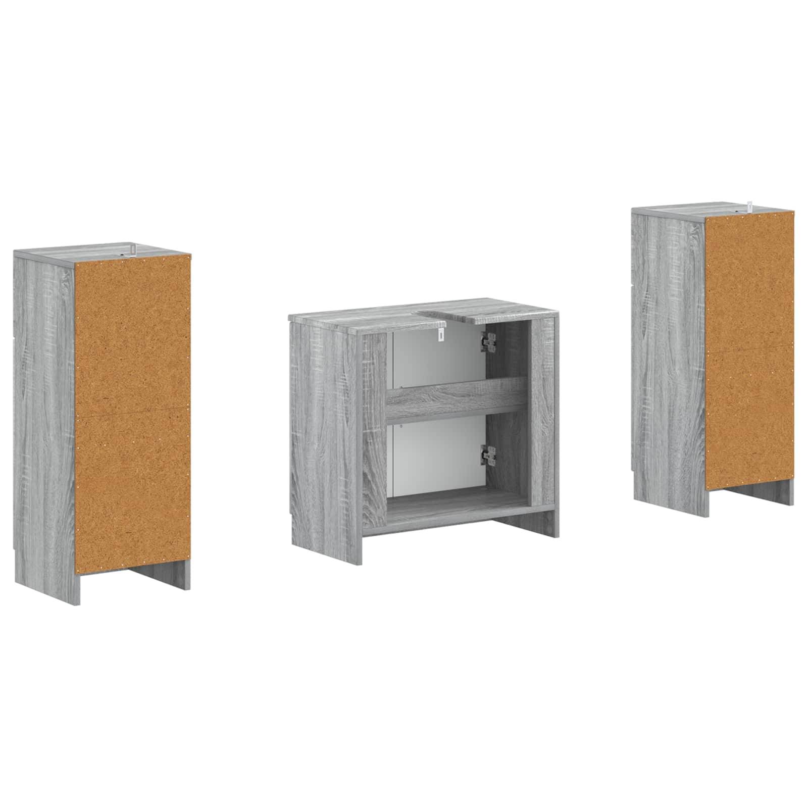 vidaXL 2-teiliges Badezimmer Schrank Set UTRECHT Sonoma-Grau
