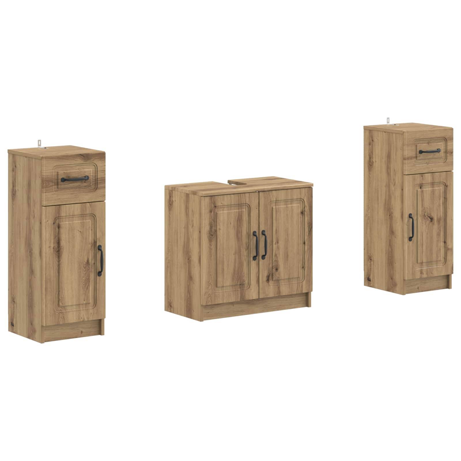 vidaXL 2-teiliges Badezimmer Schrank Set UTRECHT Artisan-Eiche