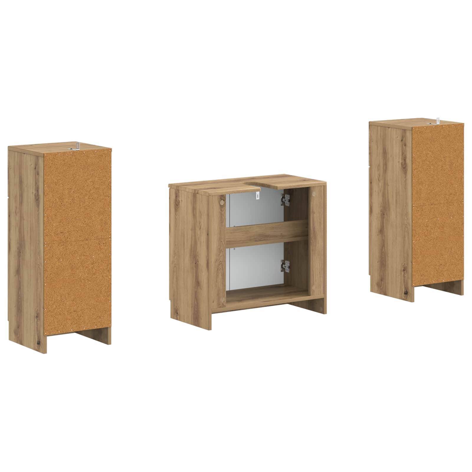vidaXL 2-teiliges Badezimmer Schrank Set UTRECHT Artisan-Eiche