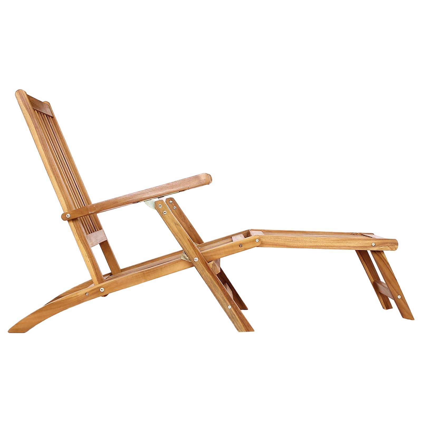 vidaXL Faltbarer Deckstuhl Natur Massivholz Teak